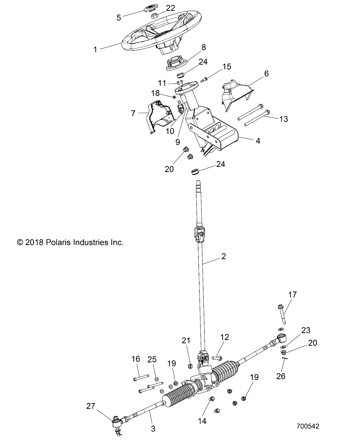 STEERING, STEERING ASM. - R16RMA57F1 (700542)