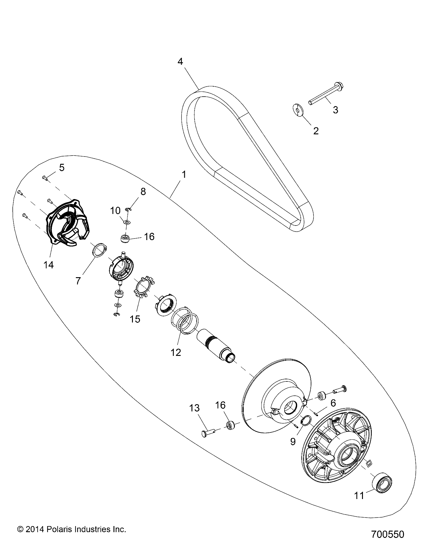 DRIVE TRAIN, SECONDARY CLUTCH - R18RMS57CV (700550)