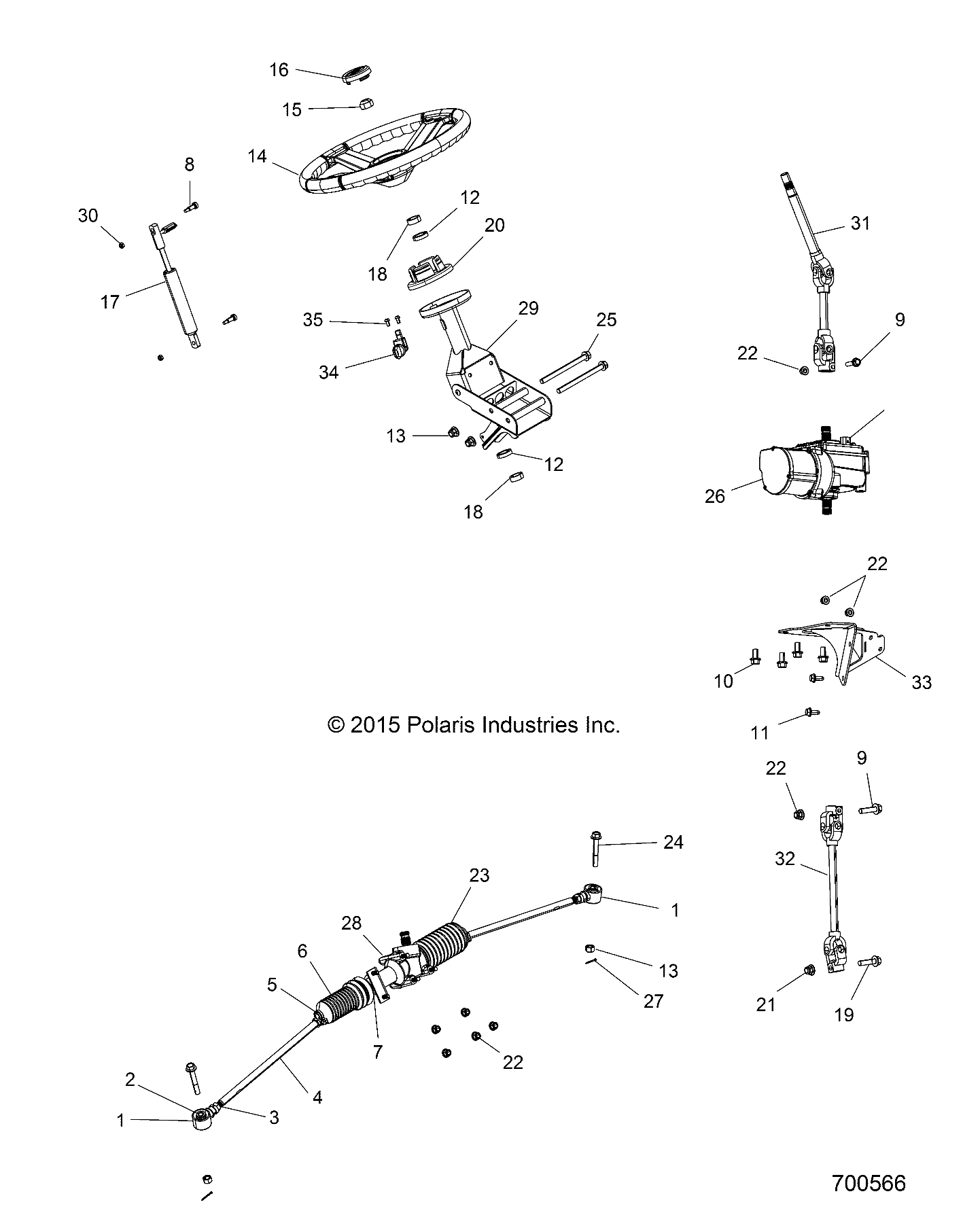 STEERING, STEERING ASM. - R16RTE87F1/U87FK (700566)