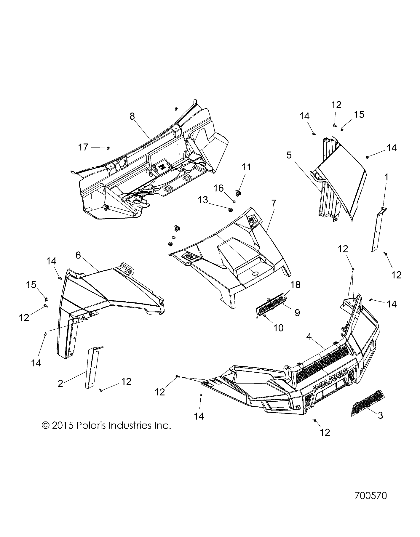 BODY, HOOD AND FRONT FACSIA - R16RTE87F1/U87FK (700570)