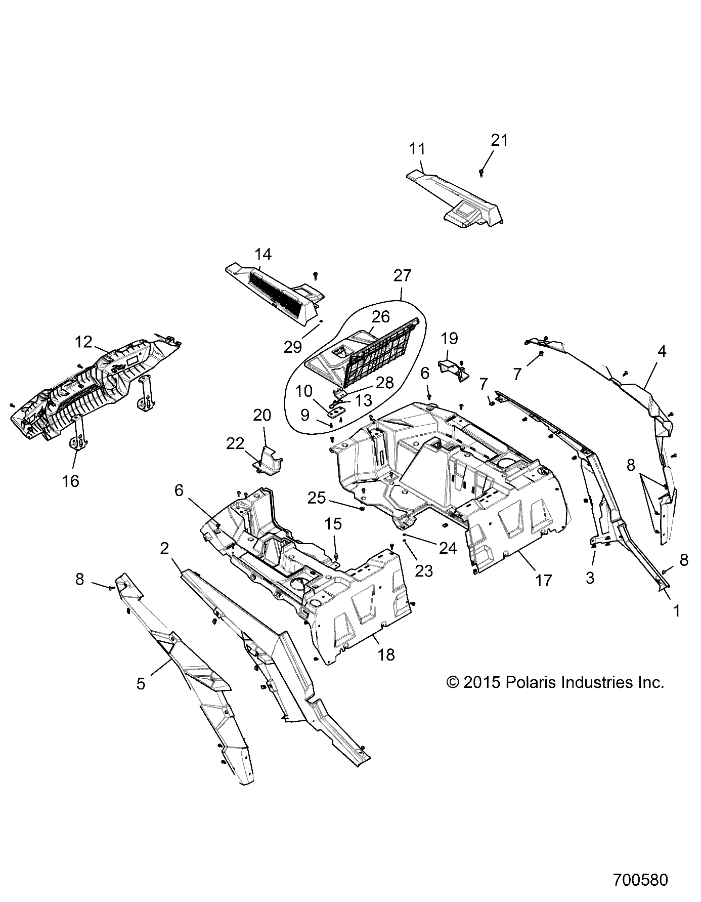 BODY, REAR RACK AND FENDERS - Z16VDE99FM/NM (700580)