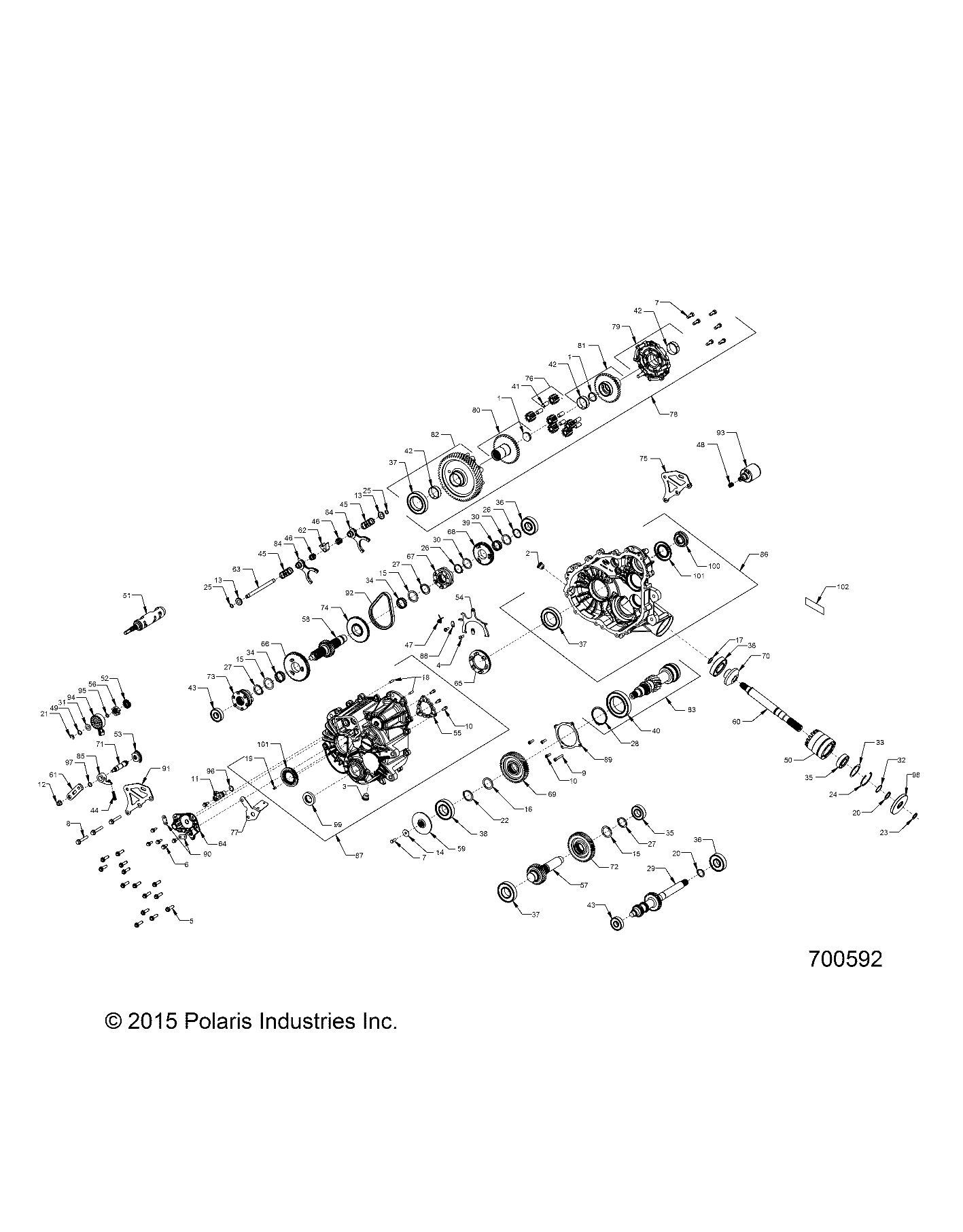 DRIVE TRAIN, MAIN GEARCASE - Z16VHA57FJ (700592)