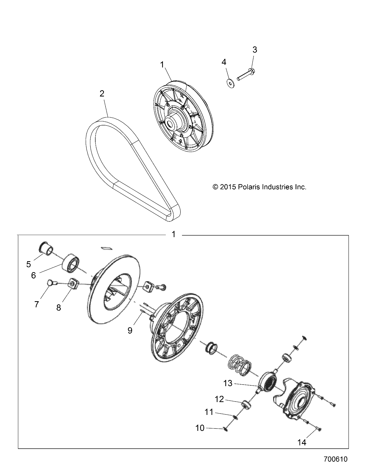 DRIVE TRAIN, SECONDARY CLUTCH - Z16VAA87A2/A9/AL/AR/AU/AW (700610)