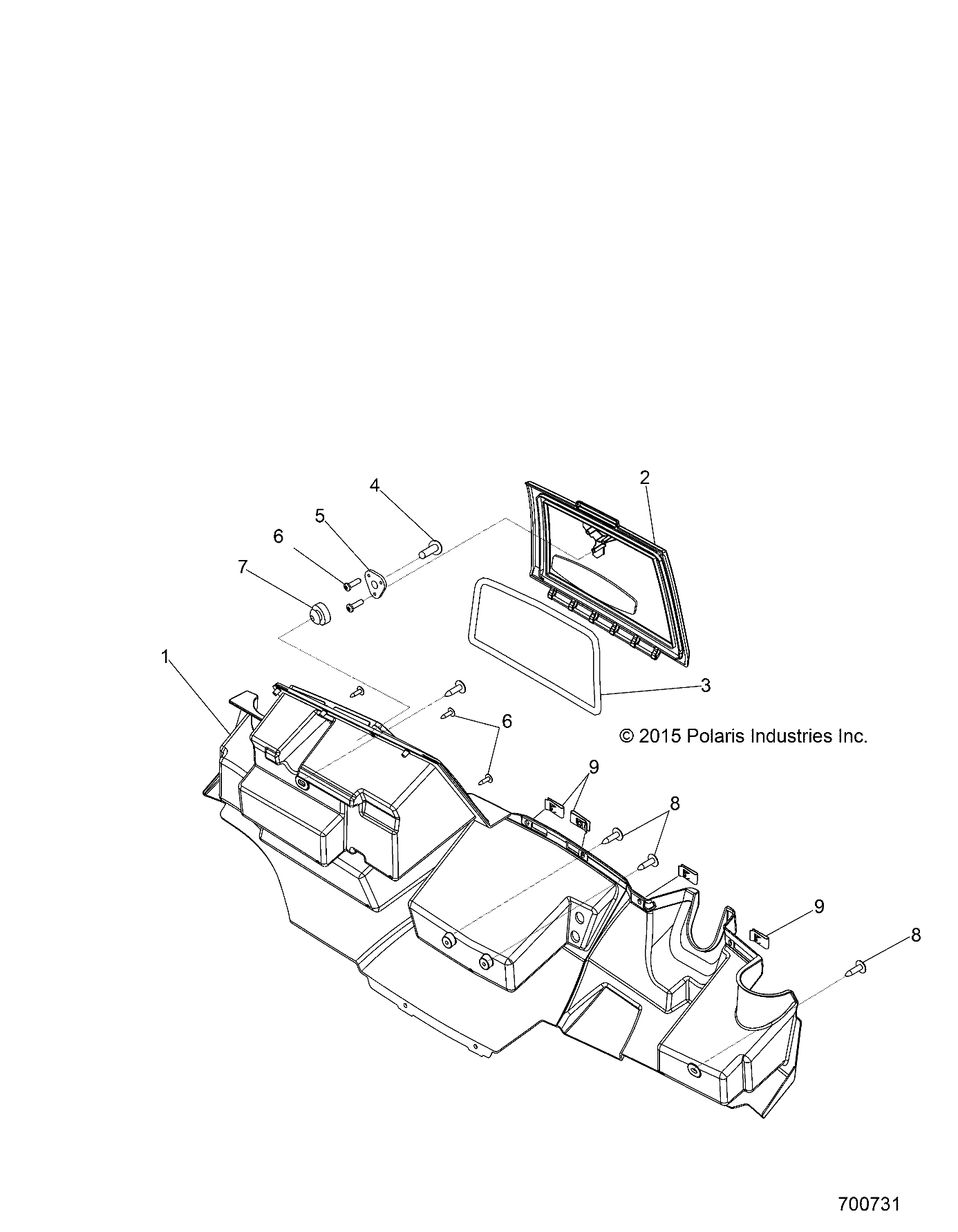 BODY, GLOVE BOX STORAGE - R20CDA57A1/B1 (700731)