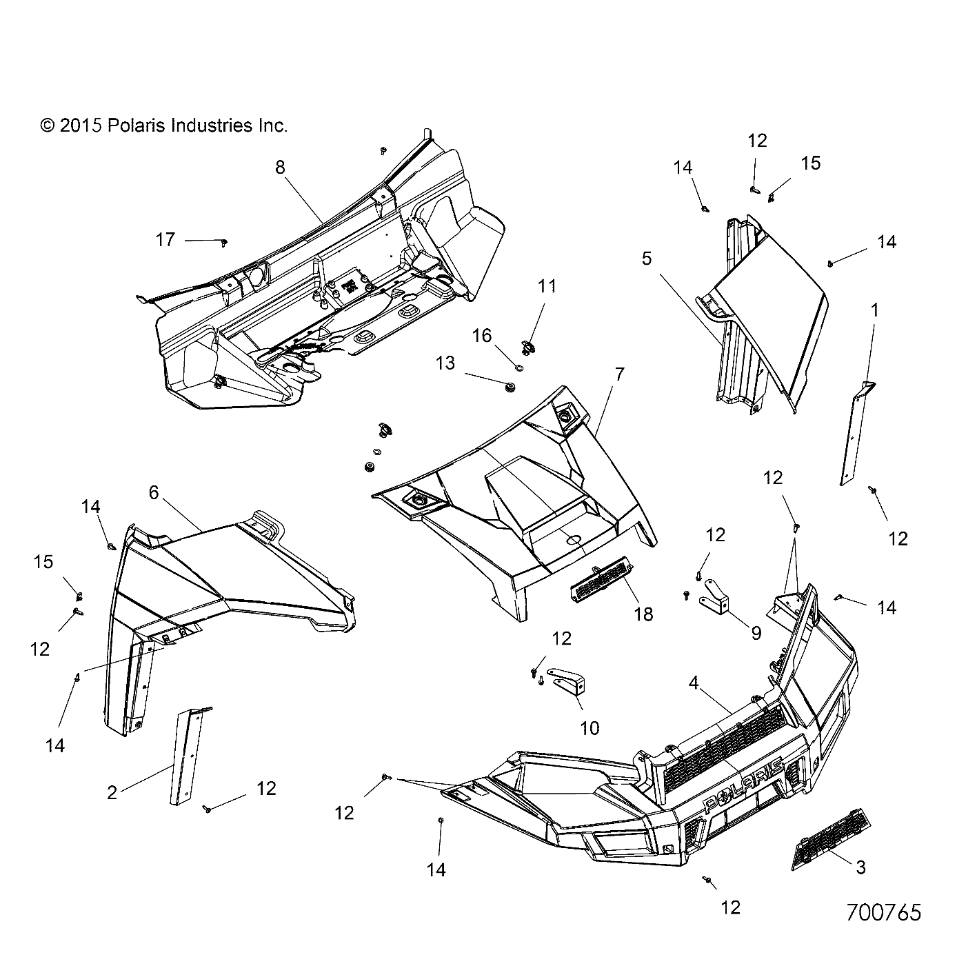 BODY, HOOD AND FRONT FACSIA - R16RVA57A1/B1/E57A9/B9 (700765)