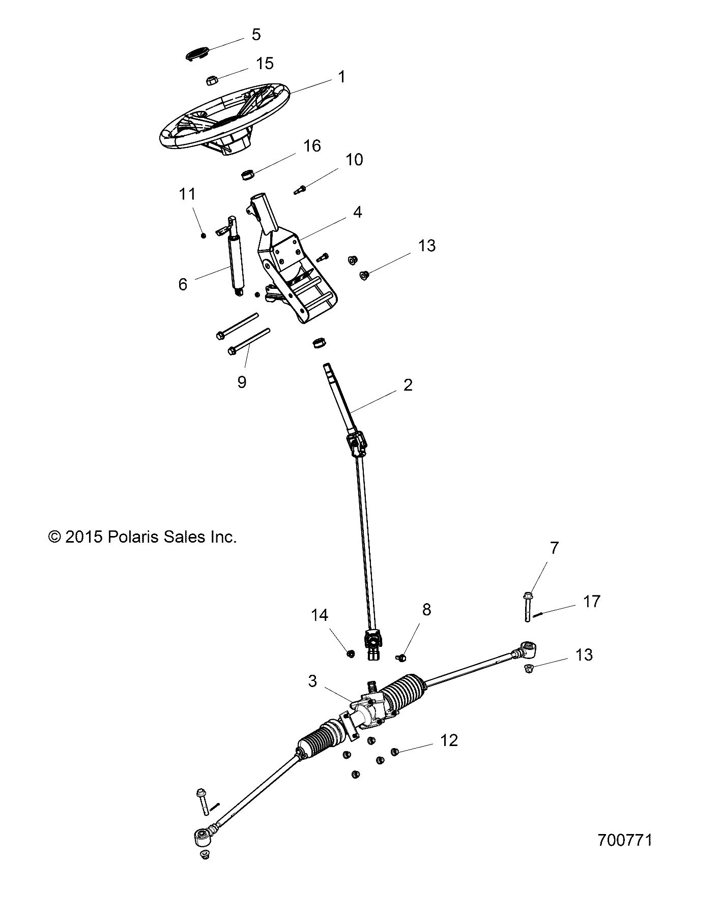 STEERING, STEERING ASM., NON-EPS - R16RVA57A1/B1 (700771)