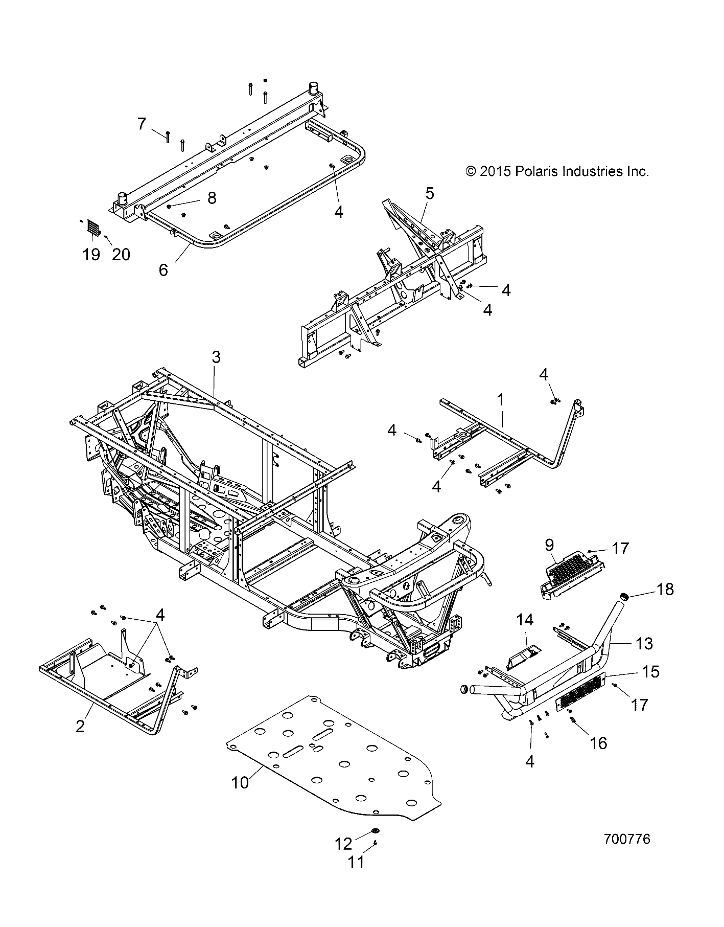 CHASSIS, FRAME and FRONT BUMPER - R16RCA57A1/A4/B1/B4 (700776)