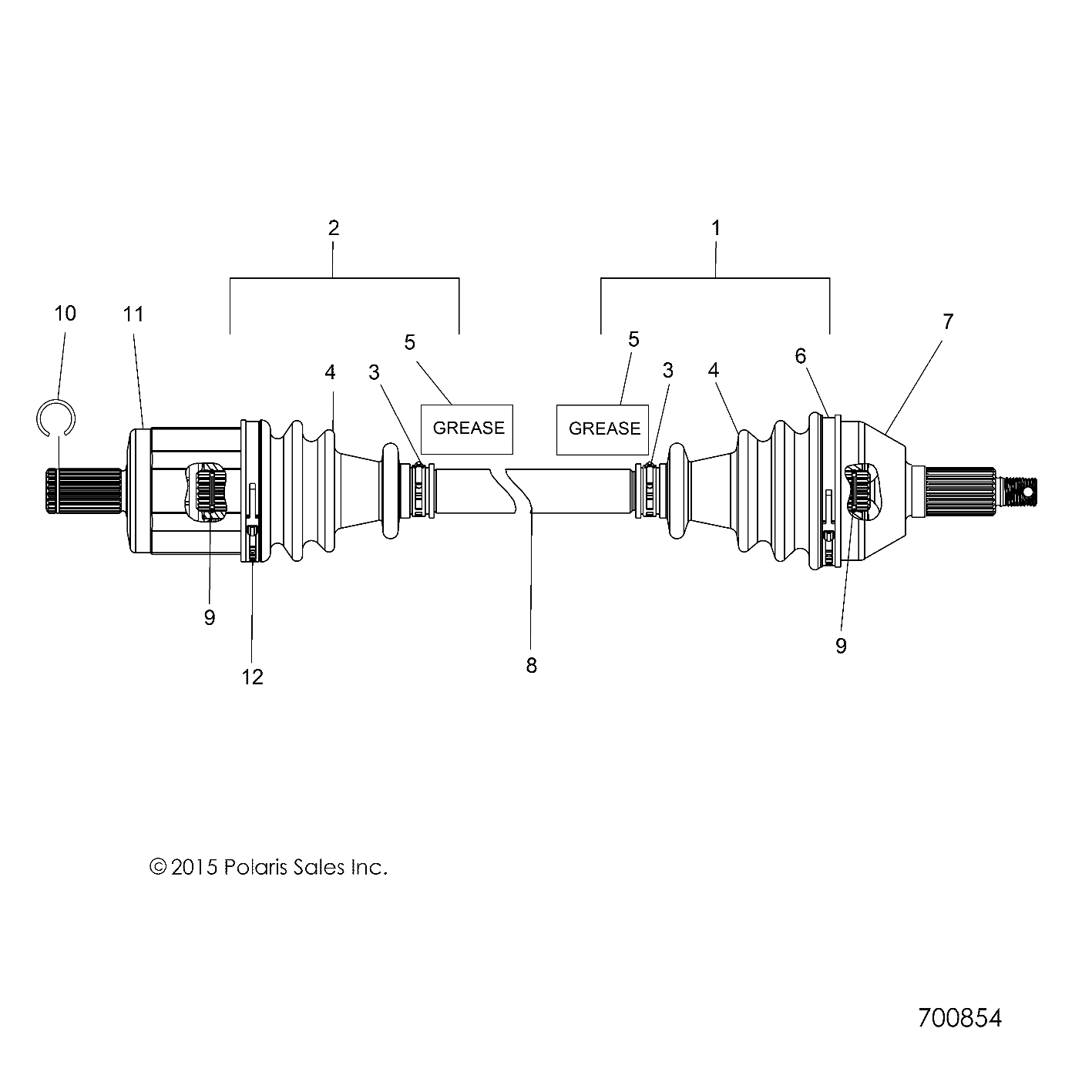 DRIVE TRAIN, FRONT HALF SHAFT - Z18VHA57B2 (700854)