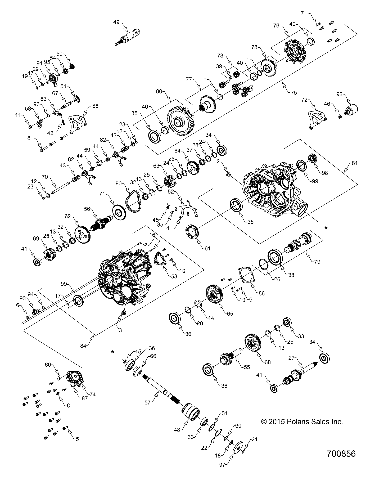 DRIVE TRAIN, MAIN GEARCASE (TO 2/1/16) - Z16VHE57AK/AS (700856)