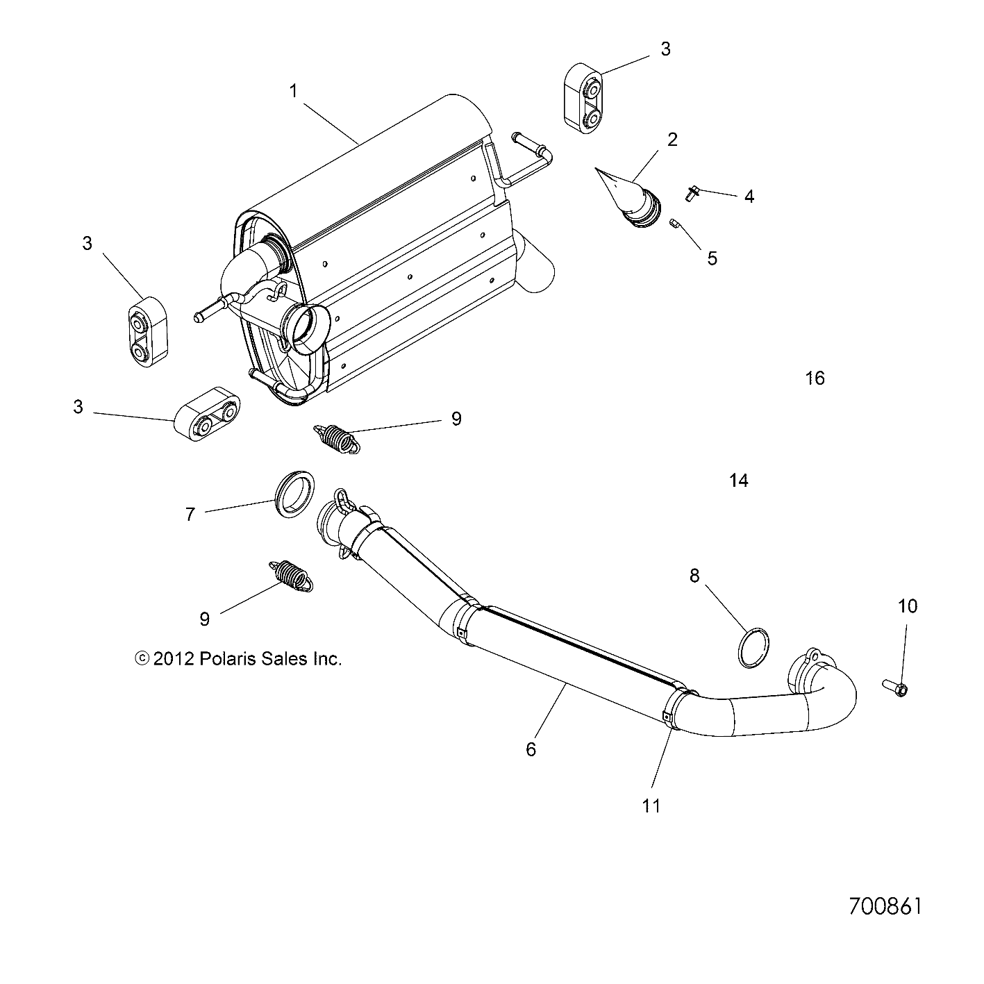 ENGINE, EXHAUST SYSTEM - Z16VHA57A2/EAK/AS (700861)