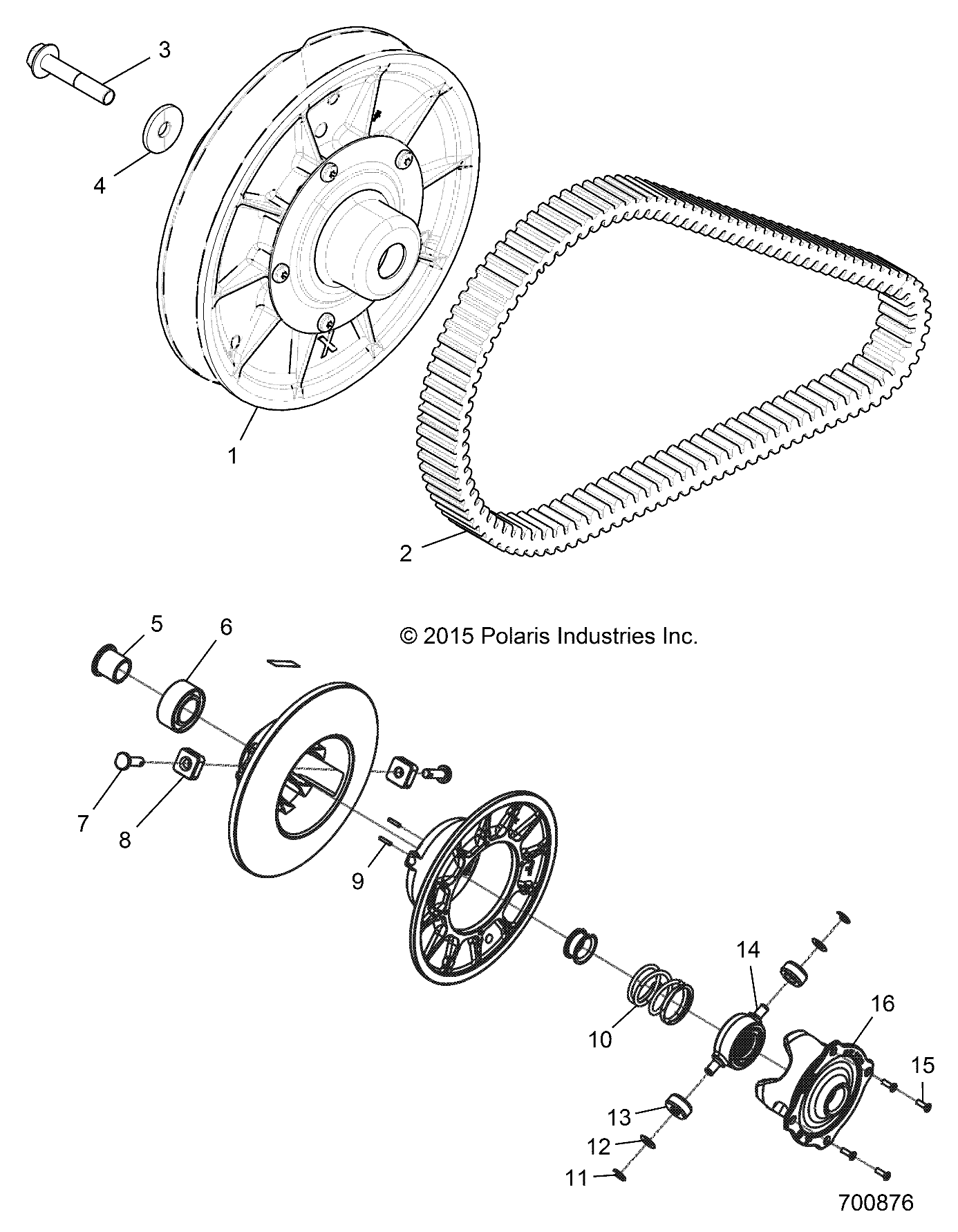 DRIVE TRAIN, SECONDARY CLUTCH - R18RVU99AS (700876)