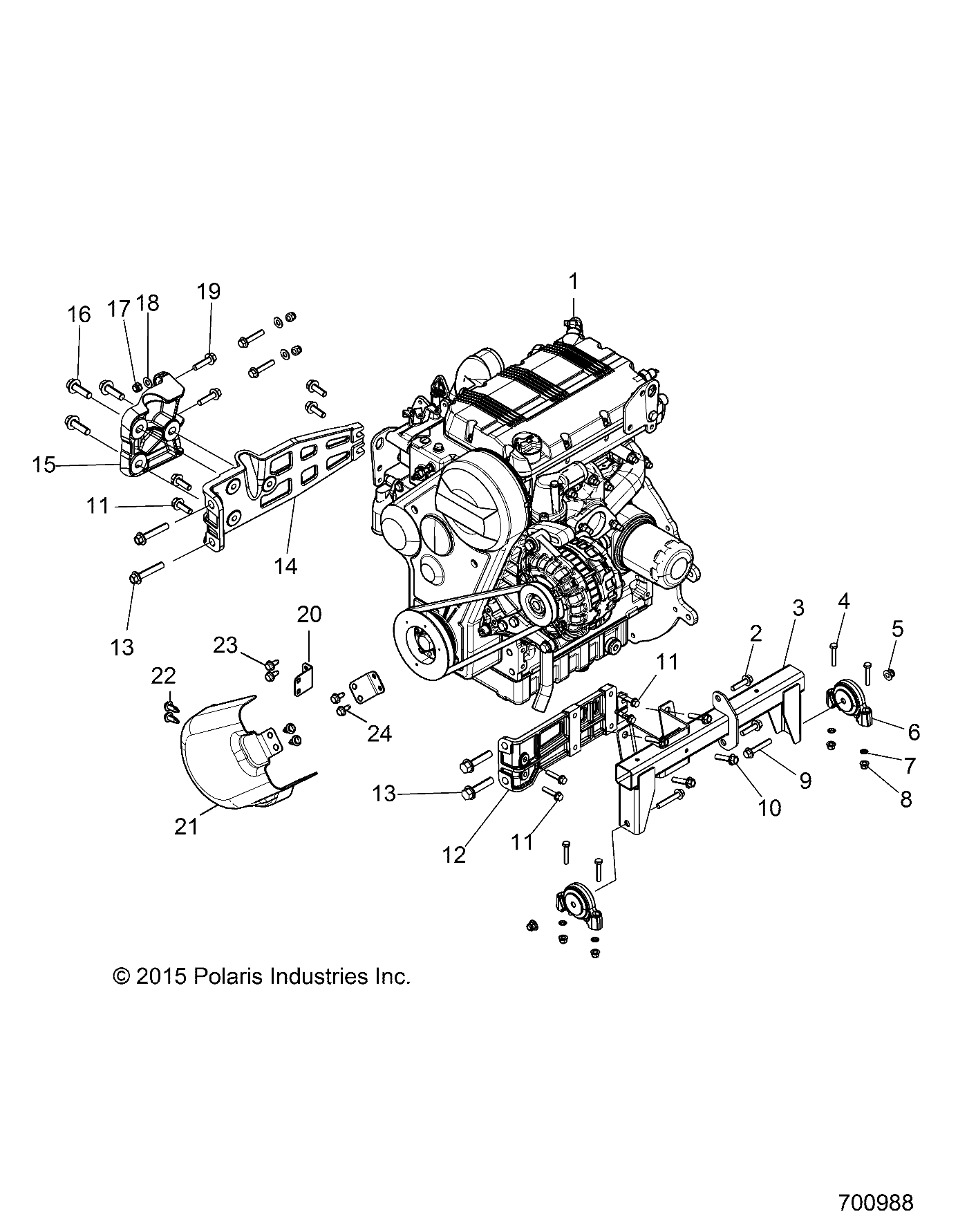 ENGINE, MOUNTING & LONG BLOCK - R16RTED1F1 (700988)