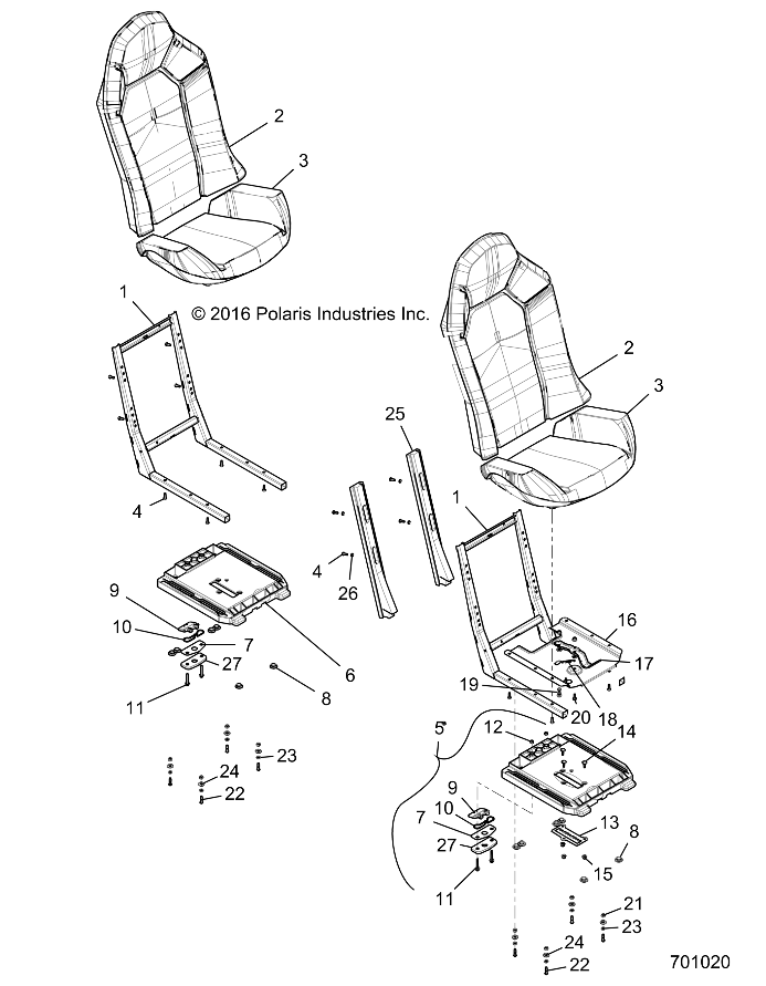 BODY, SEAT ASM. AND SLIDER - Z16VFE92AE/AH/AS/AW (701020)