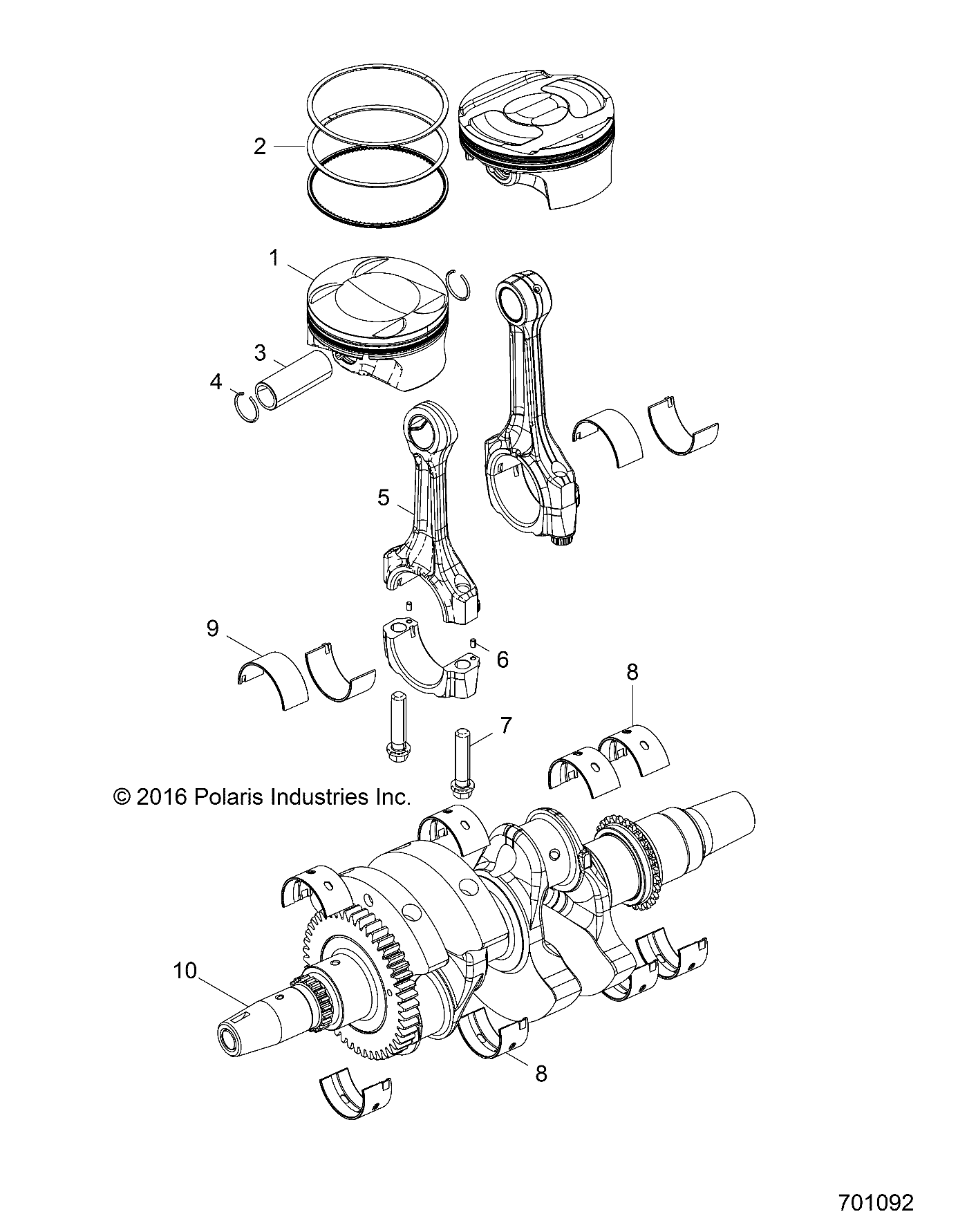 ENGINE, CRANKSHAFT and PISTON - Z17VA/E/X87 ALL OPTIONS (701092)