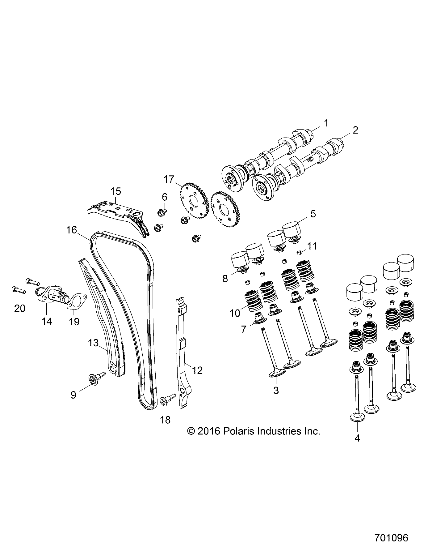 ENGINE, VALVES and CAMSHAFTS - Z17VBS87C2/CB/E87F2 (701096)