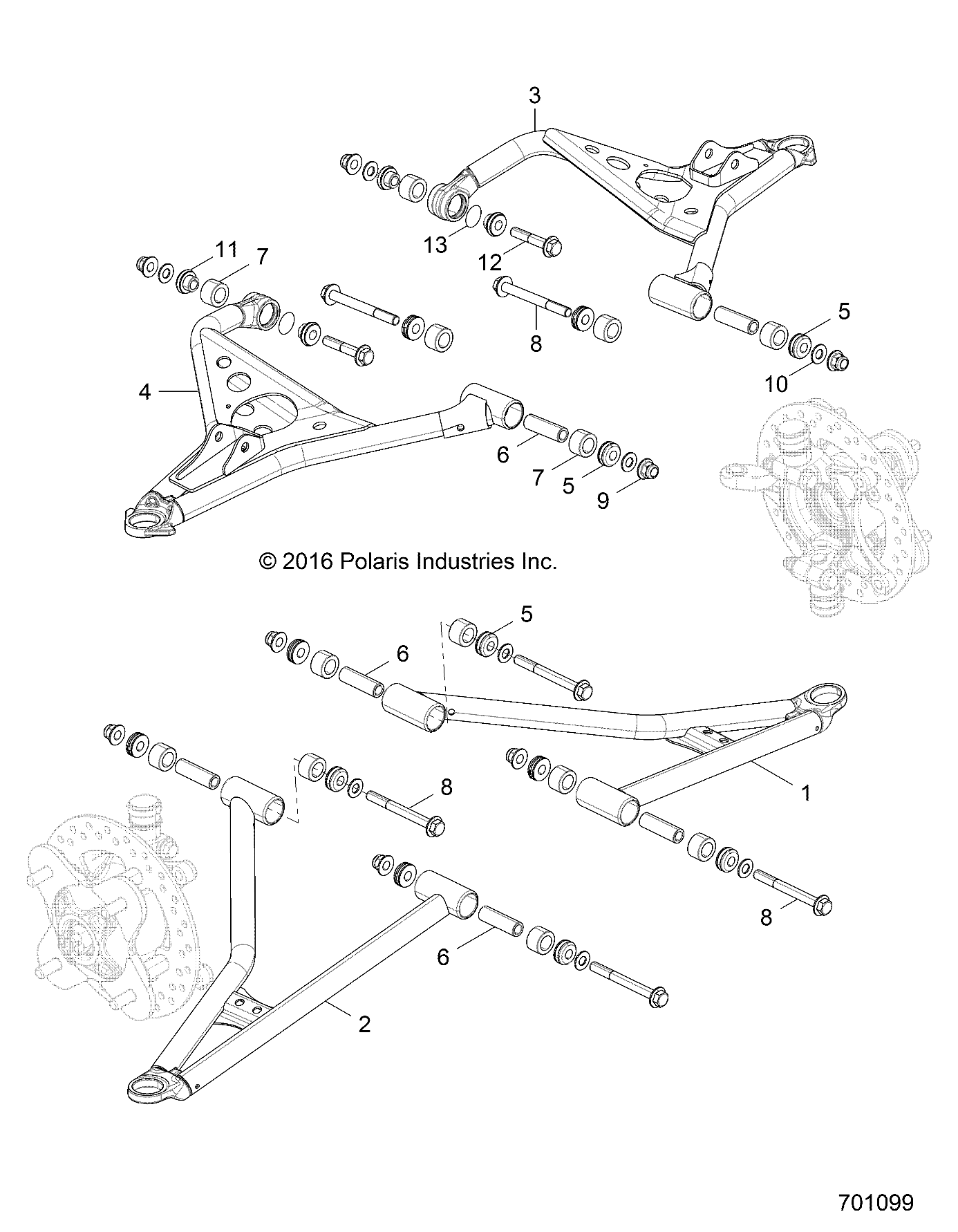 SUSPENSION, FRONT CONTROL ARMS - Z17VBE99AR/AL/AE (701099)