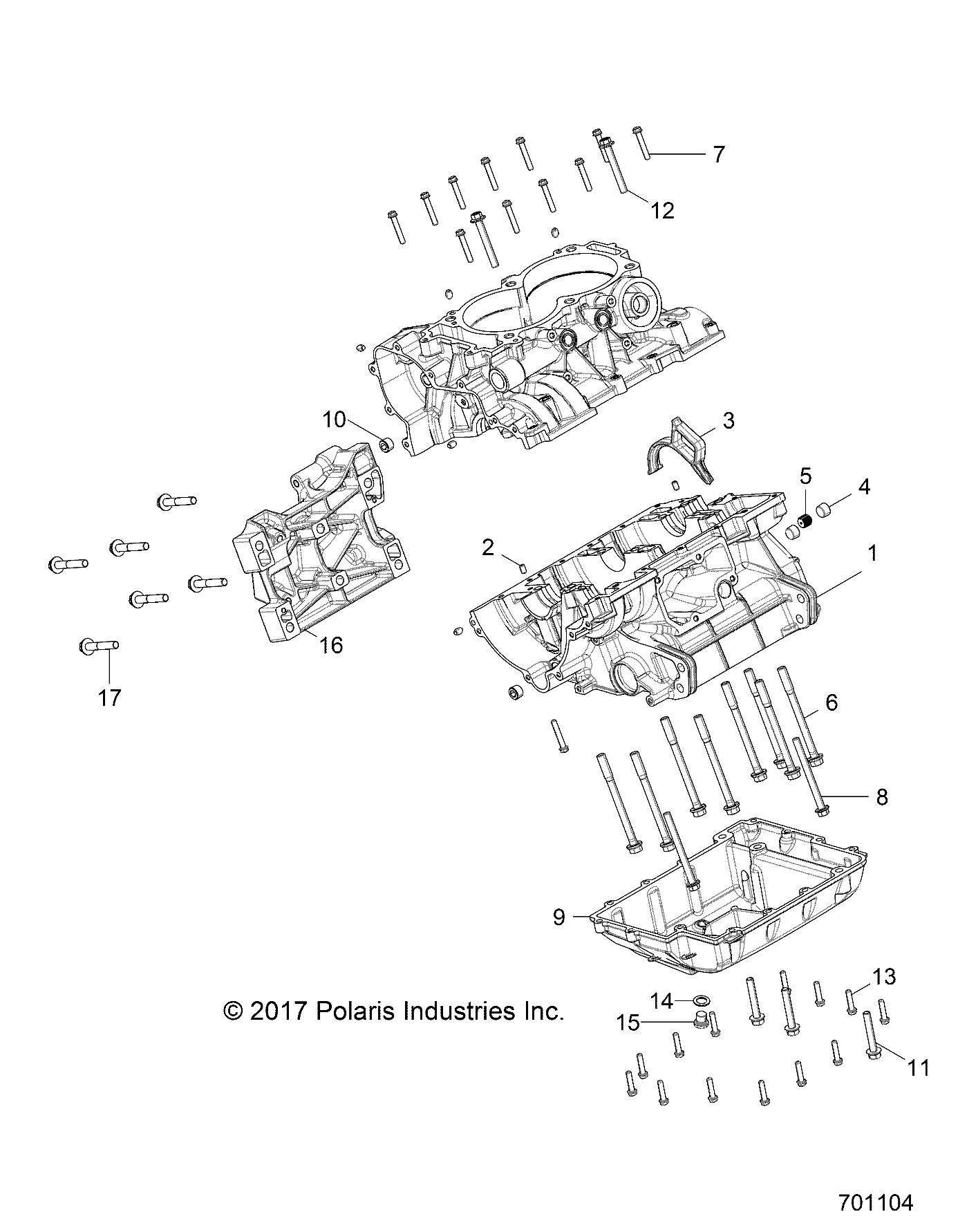 ENGINE, CRANKCASE - R17RVE99NY (701104)