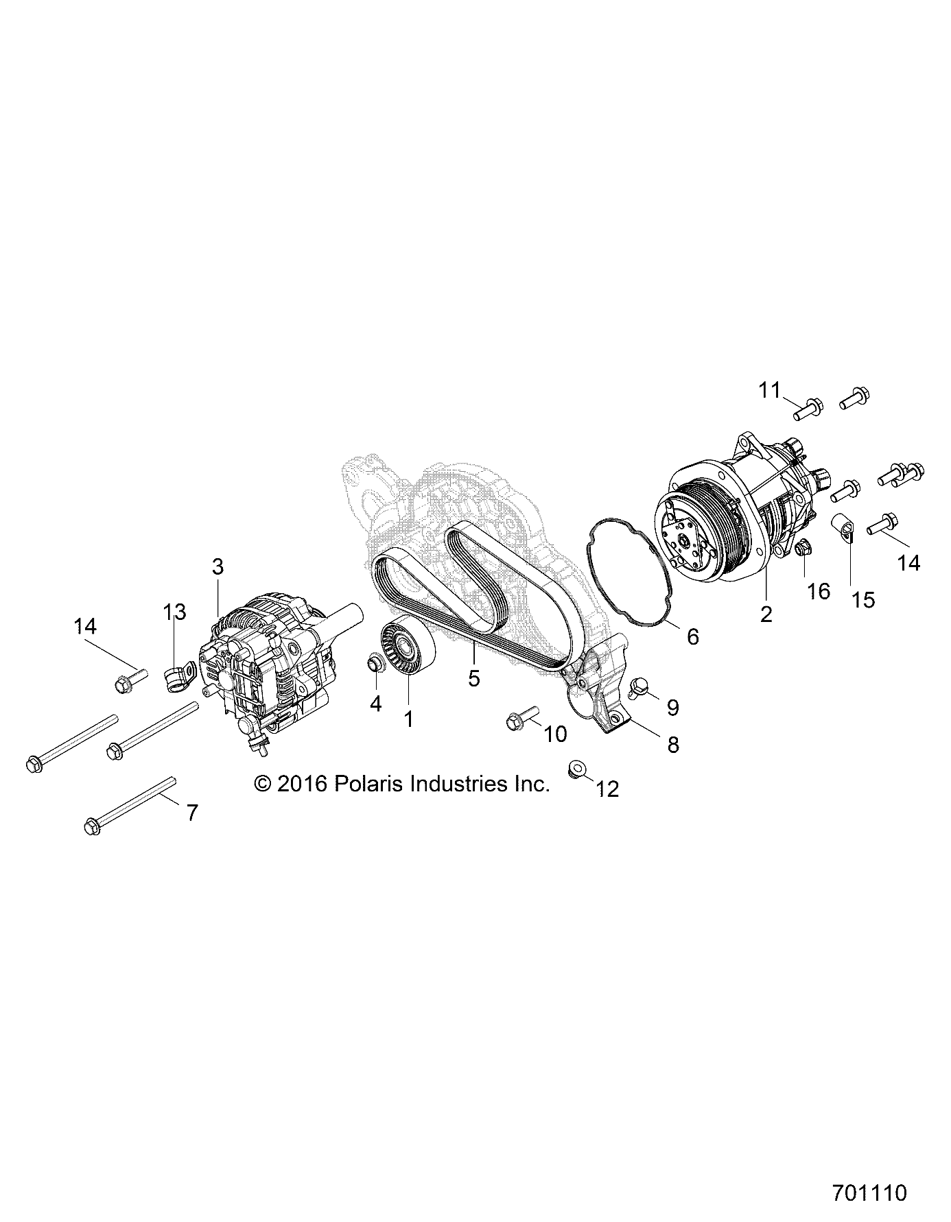 ENGINE, ALTERNATOR AND COMPRESSOR - R17RVU99AV/BV (701110)