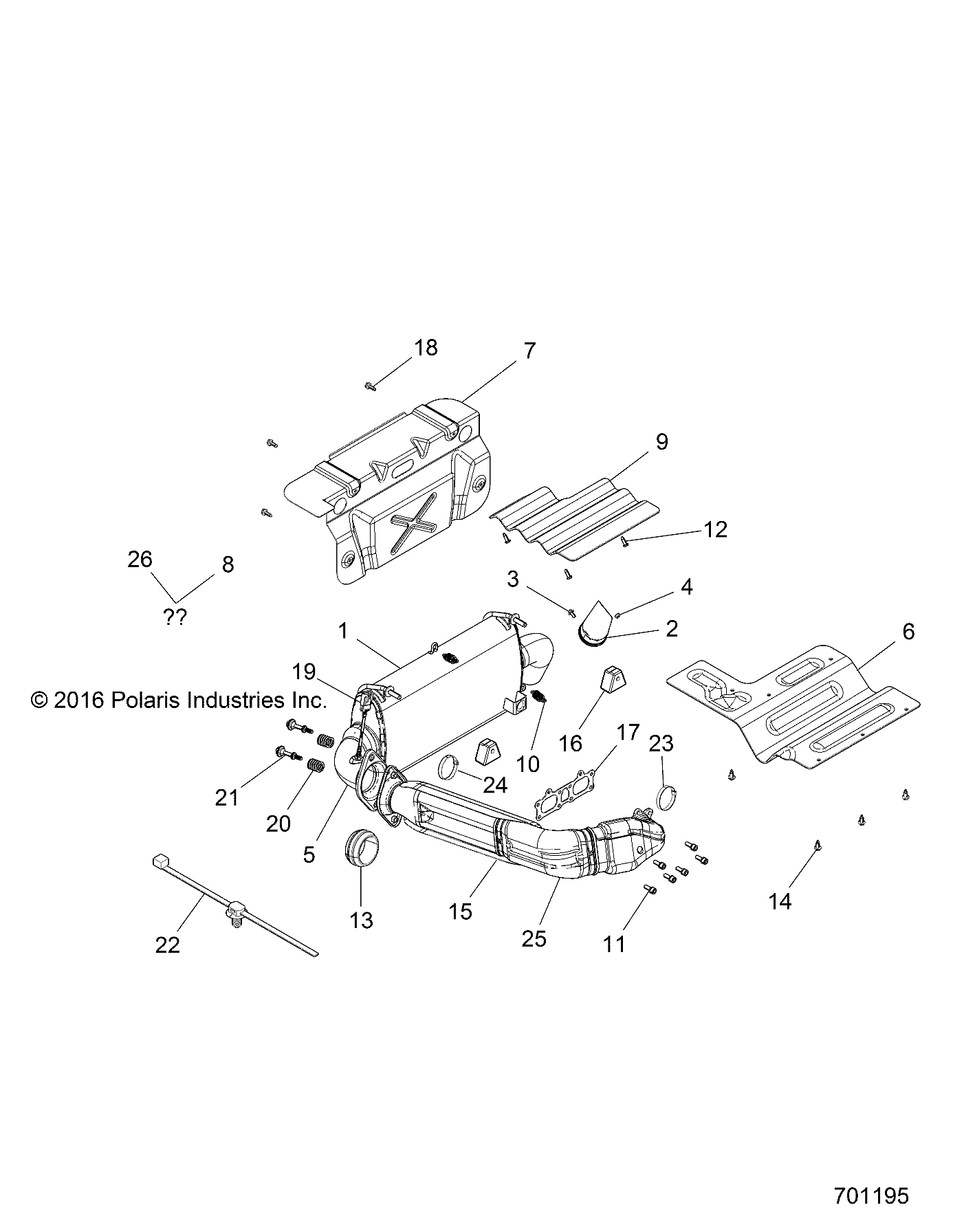 ENGINE, EXHAUST SYSTEM - Z17VFE99LW (701195)