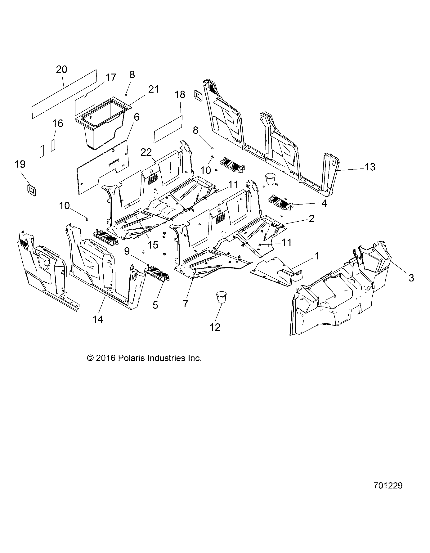 BODY, FLOOR and FENDERS - R17RNA57A1/A9/EAM/NM (701229)