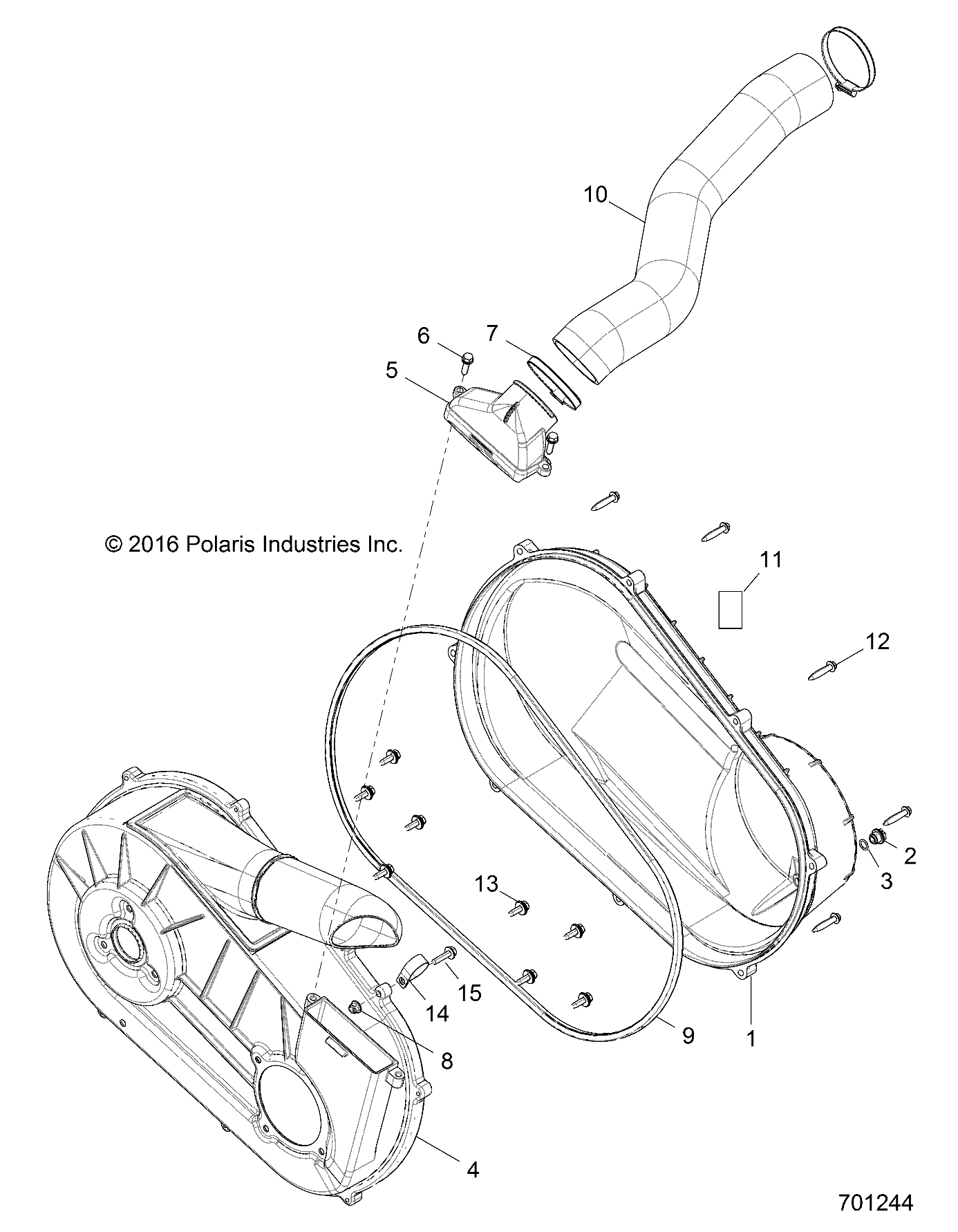 DRIVE TRAIN, CLUTCH COVER and DUCTING - Z18VHA57B2 (701244)