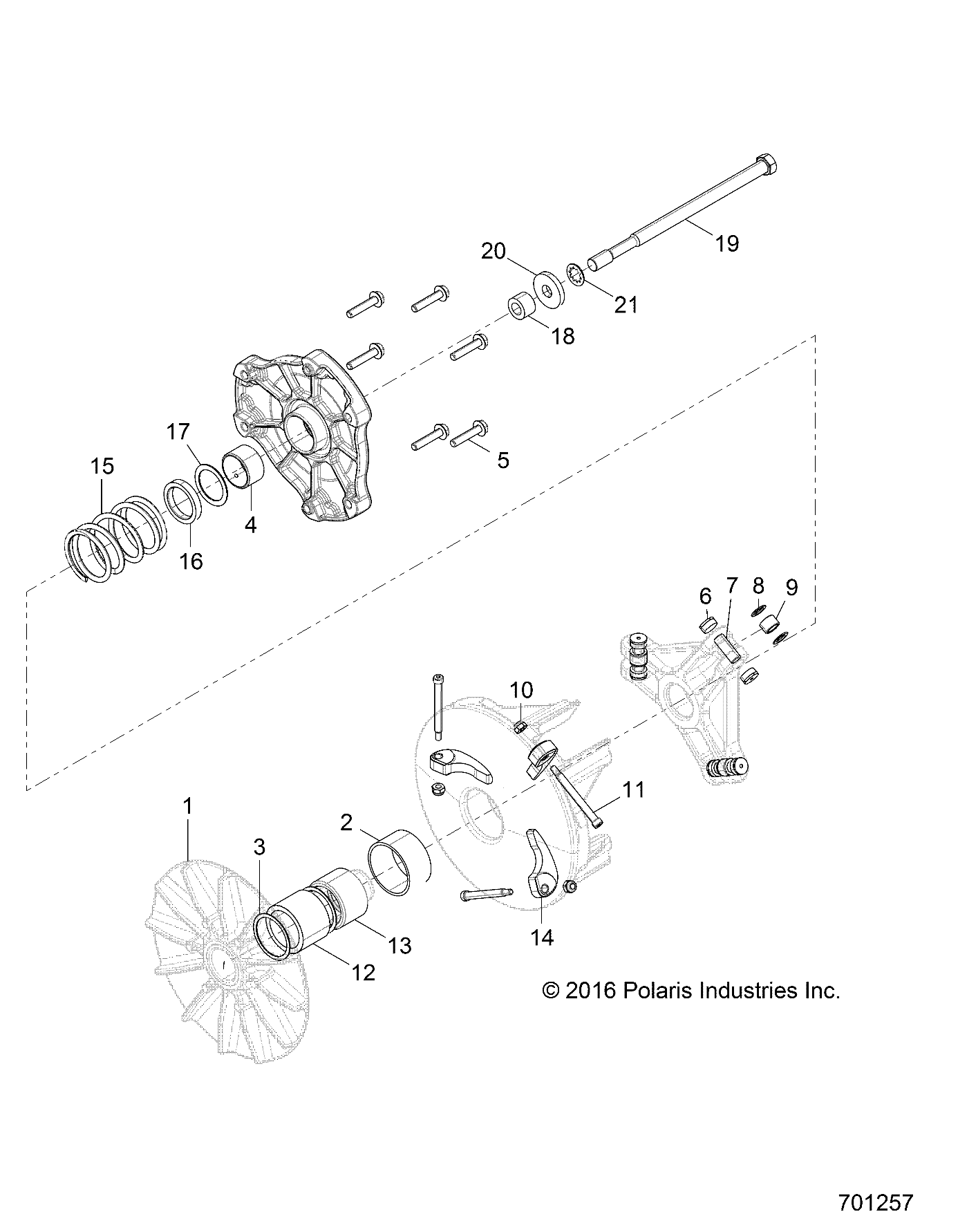 DRIVE TRAIN, PRIMARY CLUTCH - Z17VHA57A2/E57AU (701257)