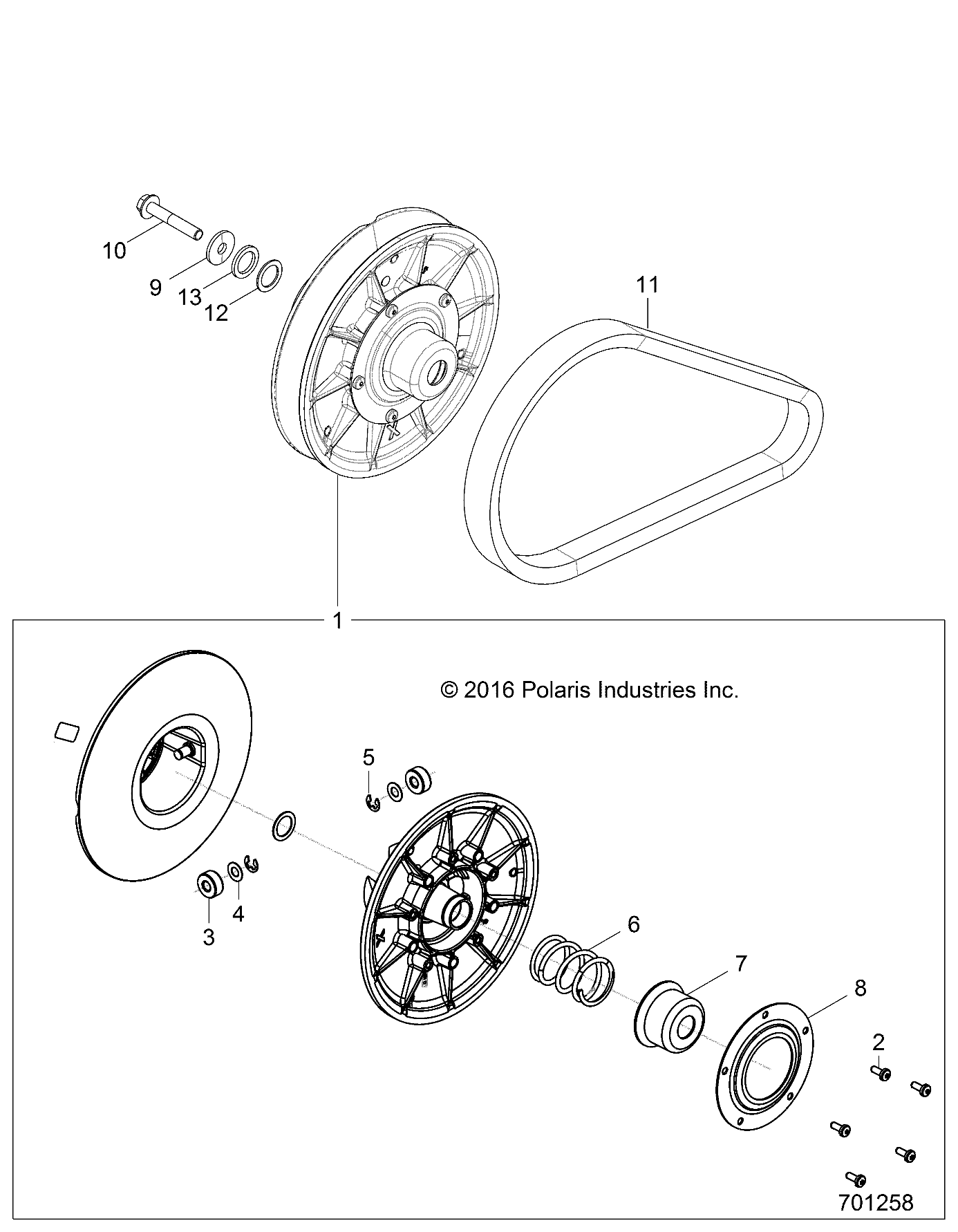 DRIVE TRAIN, SECONDARY CLUTCH - Z20CHA57A2 (701258)