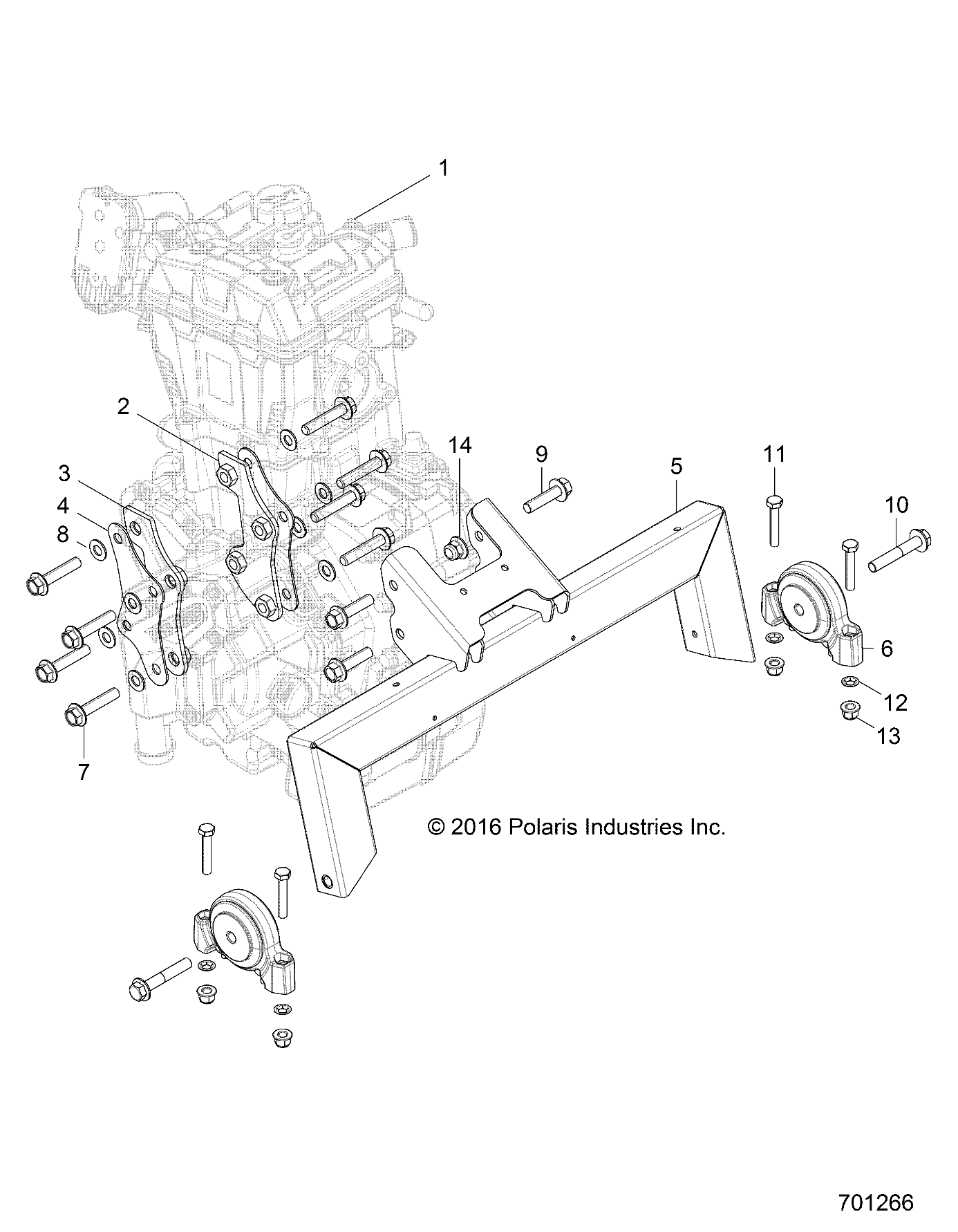 ENGINE, MOUNTING & LONG BLOCK - Z19VHA57B2/E57BM (701266)