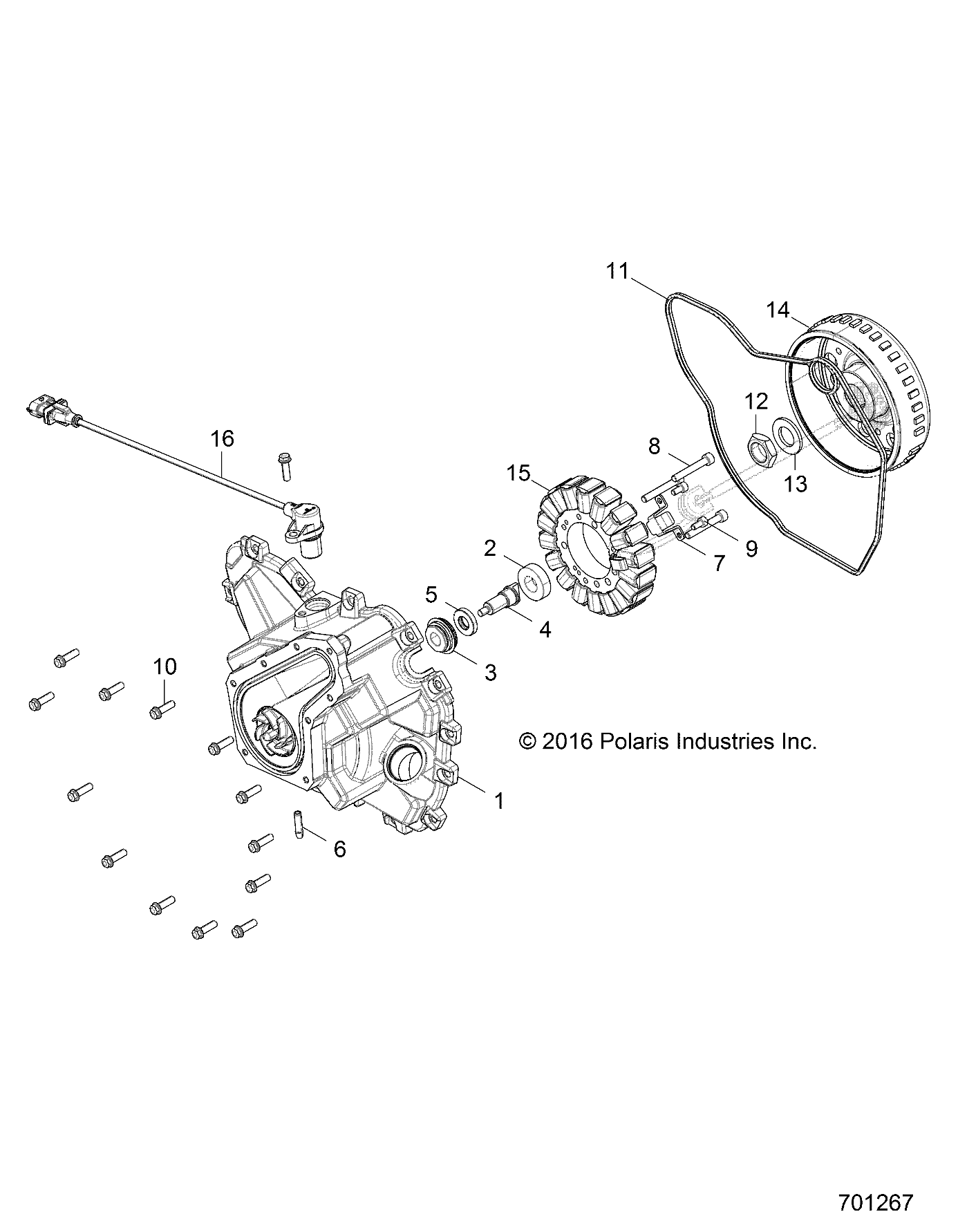 ENGINE, STATOR COVER and FLYWHEEL - Z18VHA57B2 (701267)