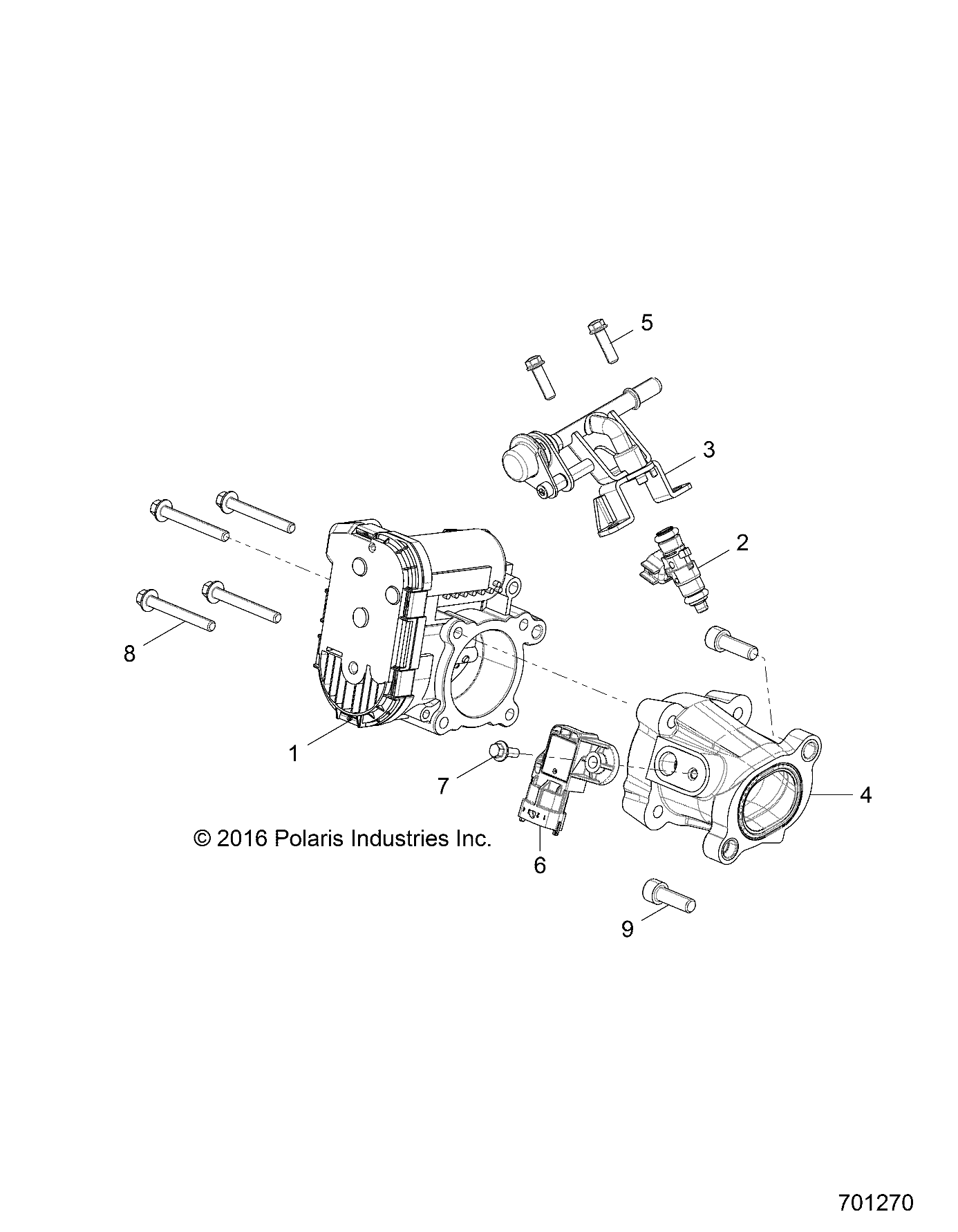 ENGINE, THROTTLE BODY AND FUEL RAIL - Z18VHA57F2 (701270)