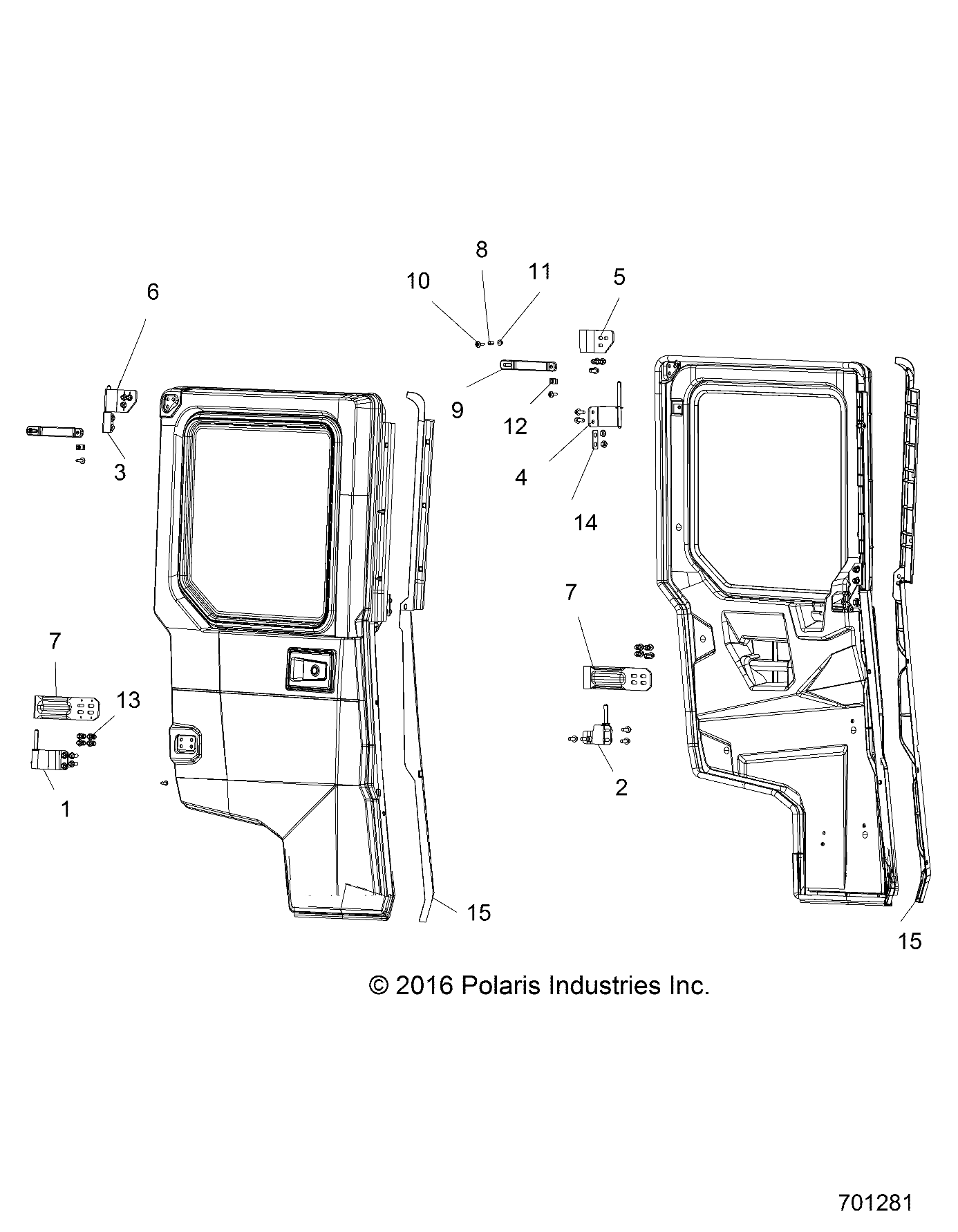 BODY, DOOR, REAR, FULL MOUNTING - R17RVU99AV/BV (701281)