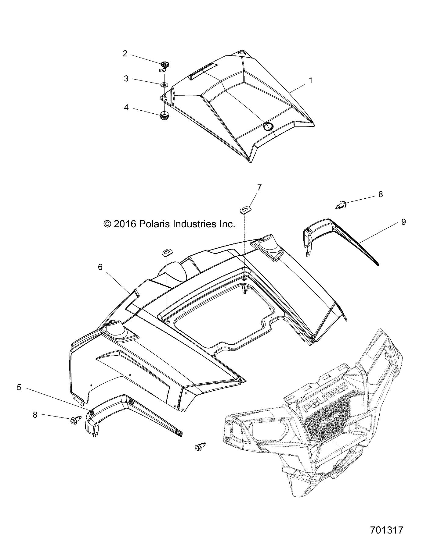 BODY, HOOD AND FRONT BODY WORK - Z17VHA57FJ (701317)