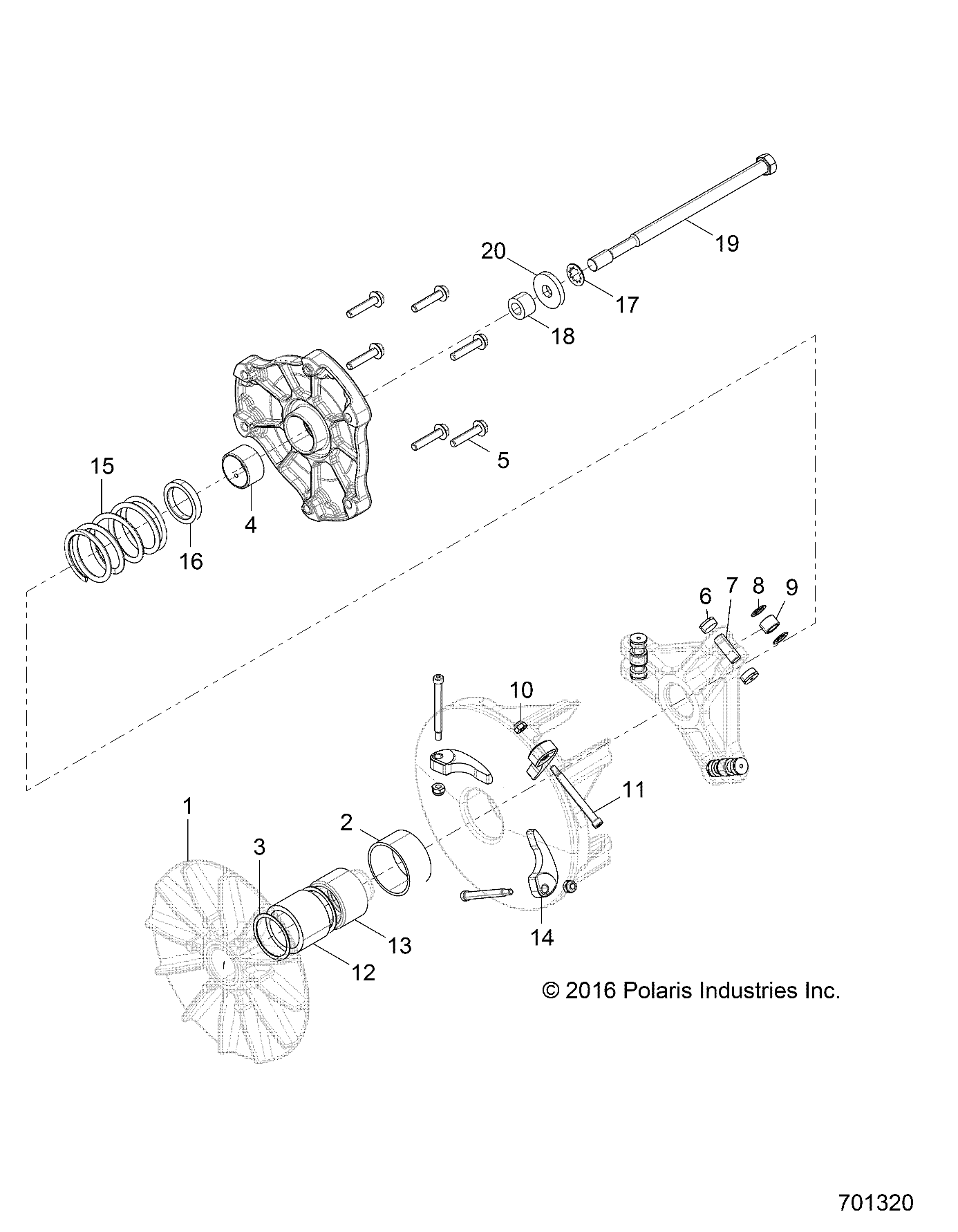 DRIVE TRAIN, PRIMARY CLUTCH - Z21CHA57K2 (701320)