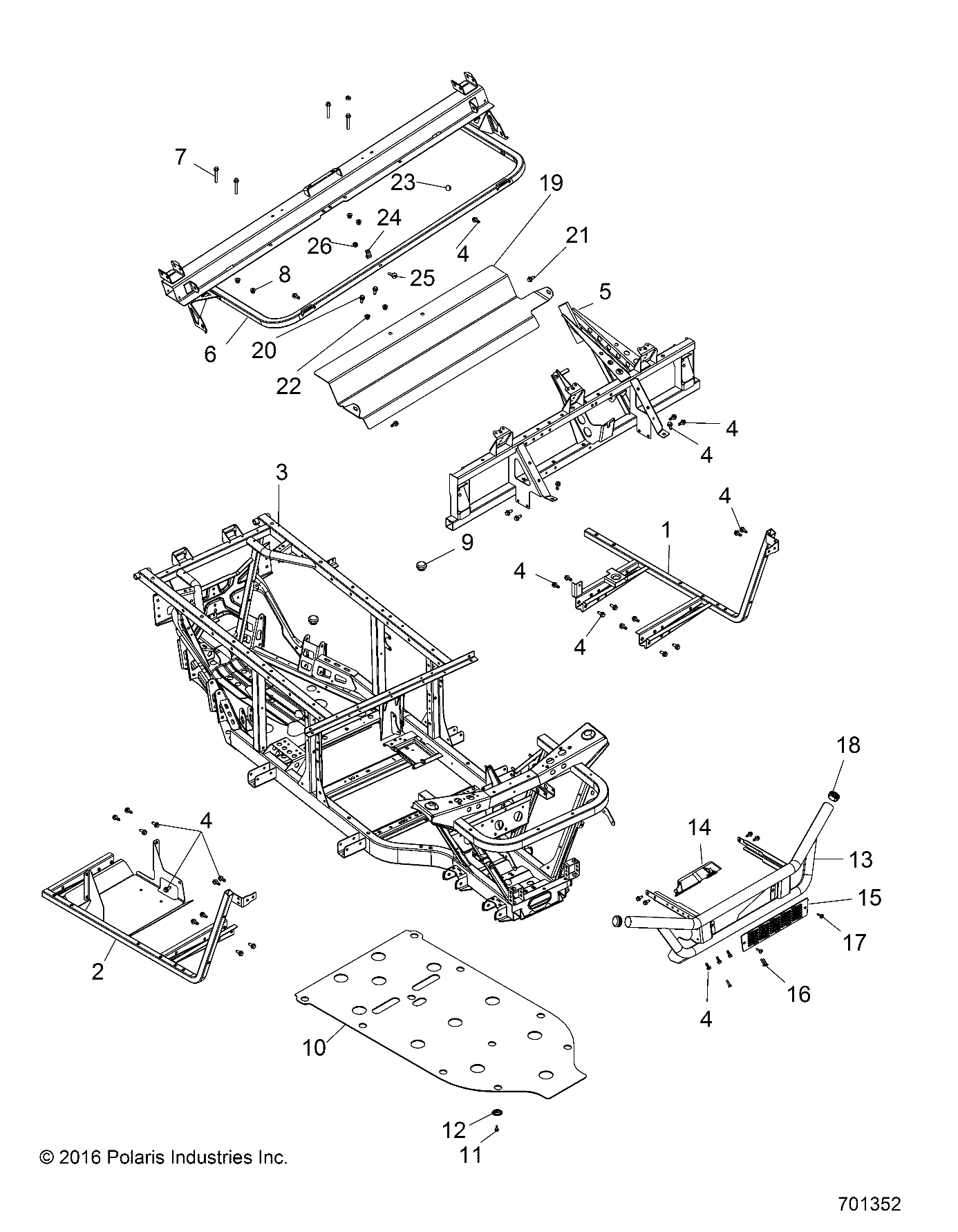 CHASSIS, FRAME and FRONT BUMPER - R17RMH57A4 (701352)