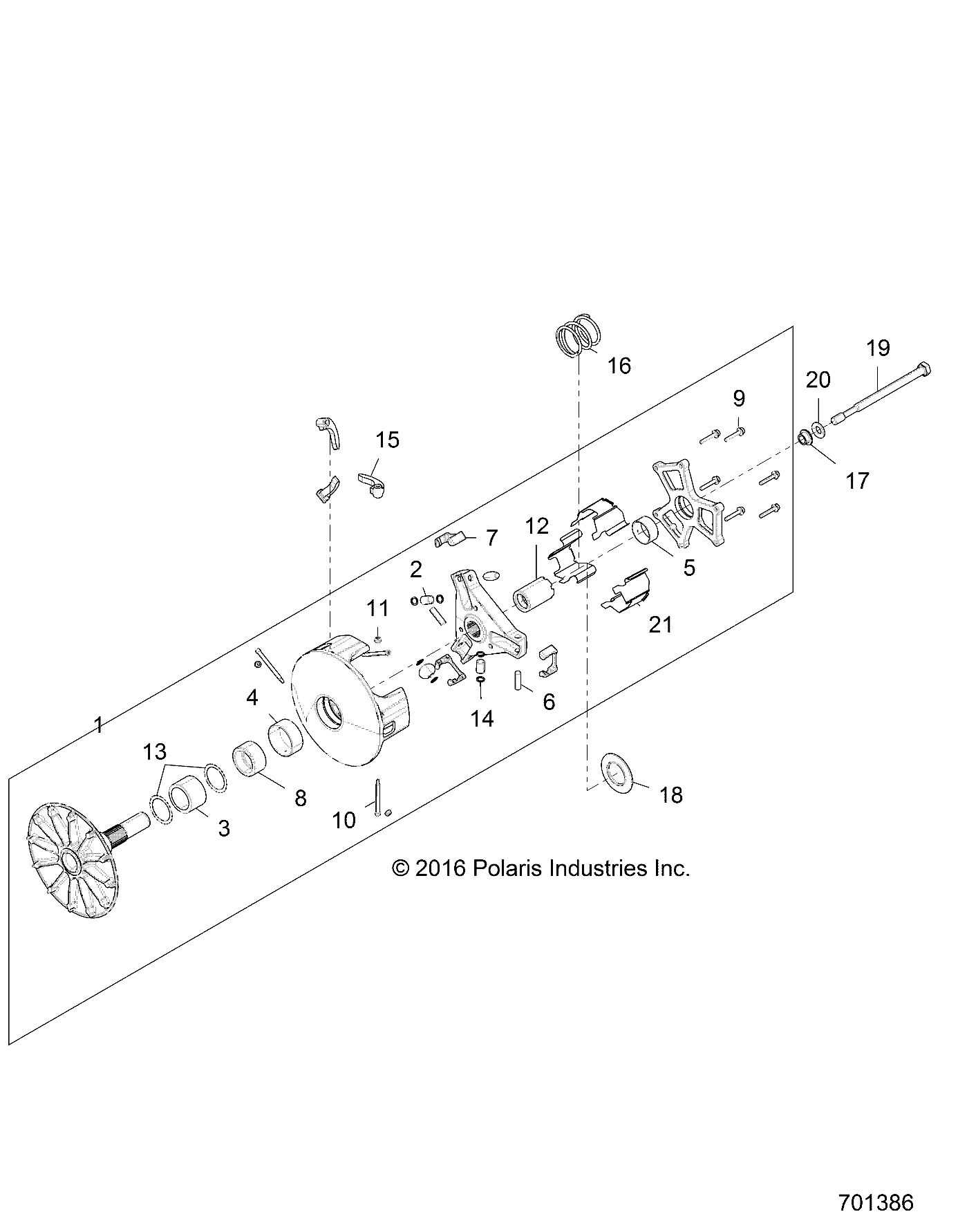 DRIVE TRAIN, PRIMARY CLUTCH - Z18VDS92CF/CU (701386)