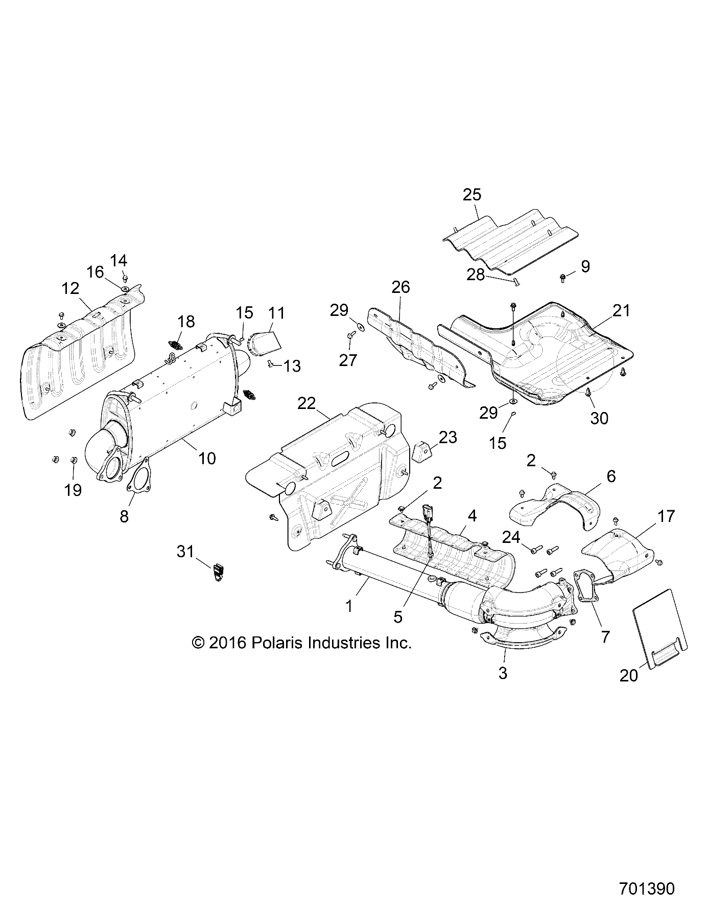 ENGINE, EXHAUST SYSTEM - Z17VFE92AK/AM/AB (701390)