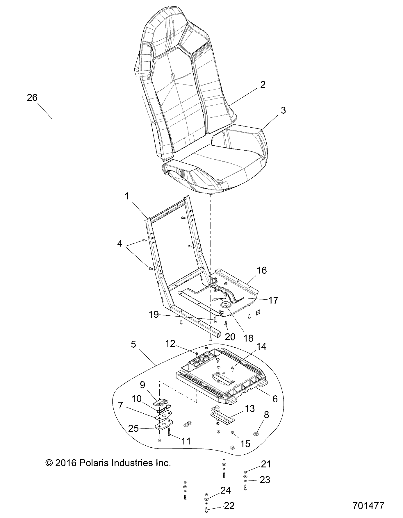 BODY, SEAT ASM. AND SLIDER - Z17VDE92NG/NM/NK (701477)