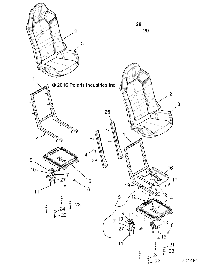 BODY, SEAT ASM. AND SLIDER - Z17VFE92NG/NK/NM (701491)