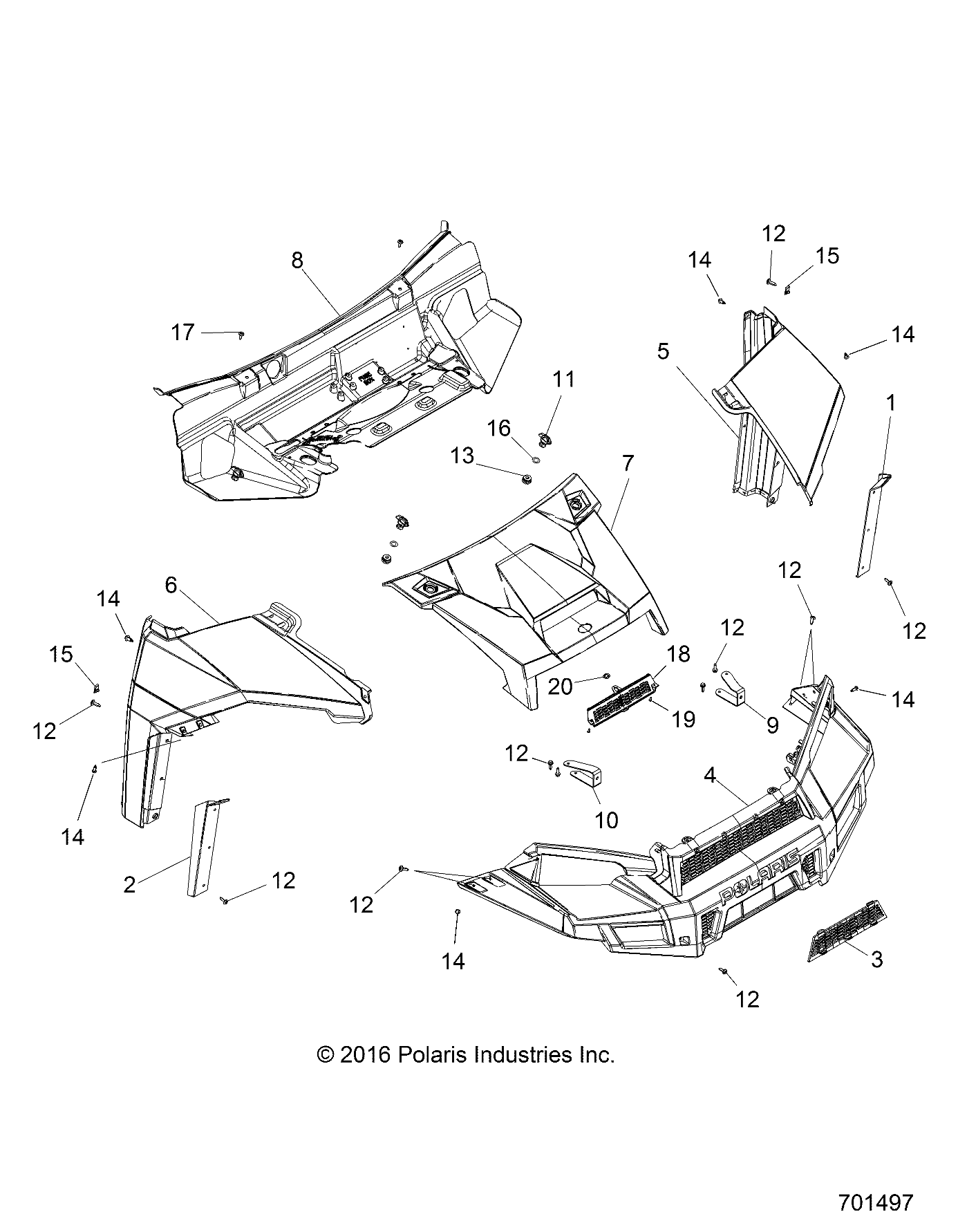 BODY, HOOD AND FRONT FACSIA - R17RVA87A1/B1/E87A9/B9 (701497)