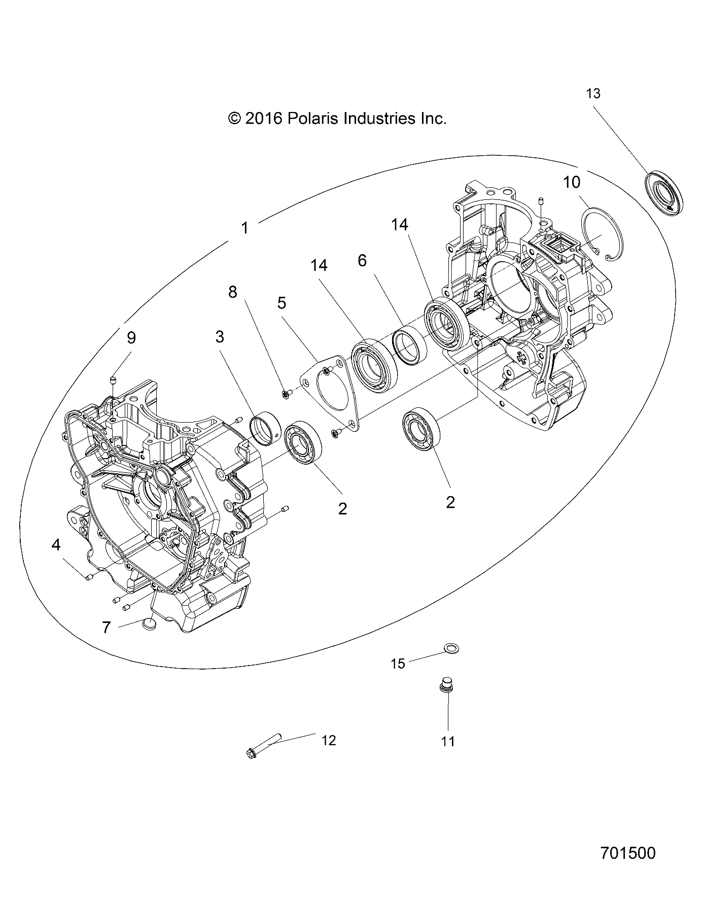 ENGINE, CRANKCASE - R20MAA50B1/B7 (701500)