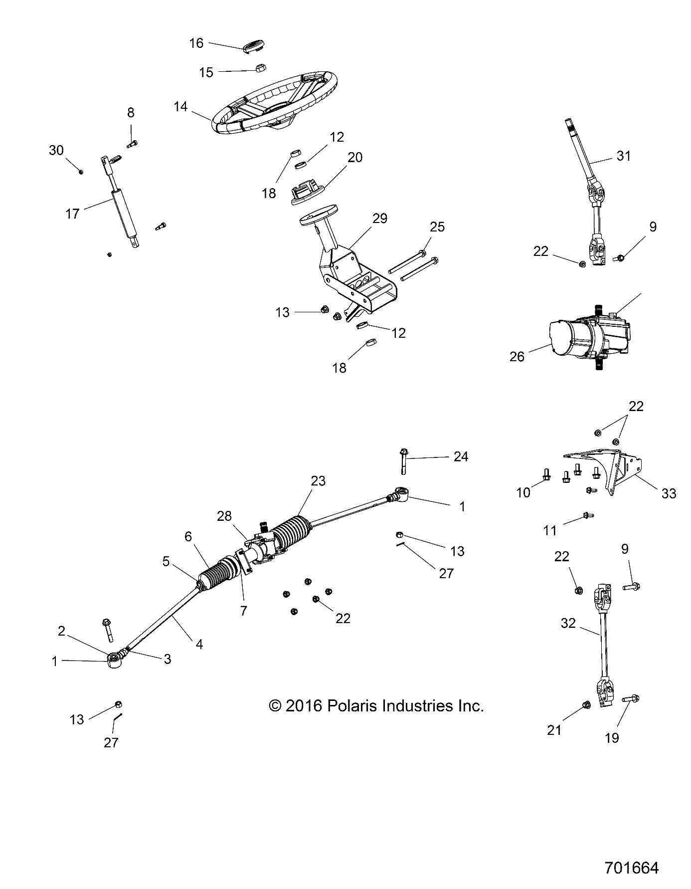 STEERING, STEERING ASM. - R17RTED1F1/SD1C1 (701664)