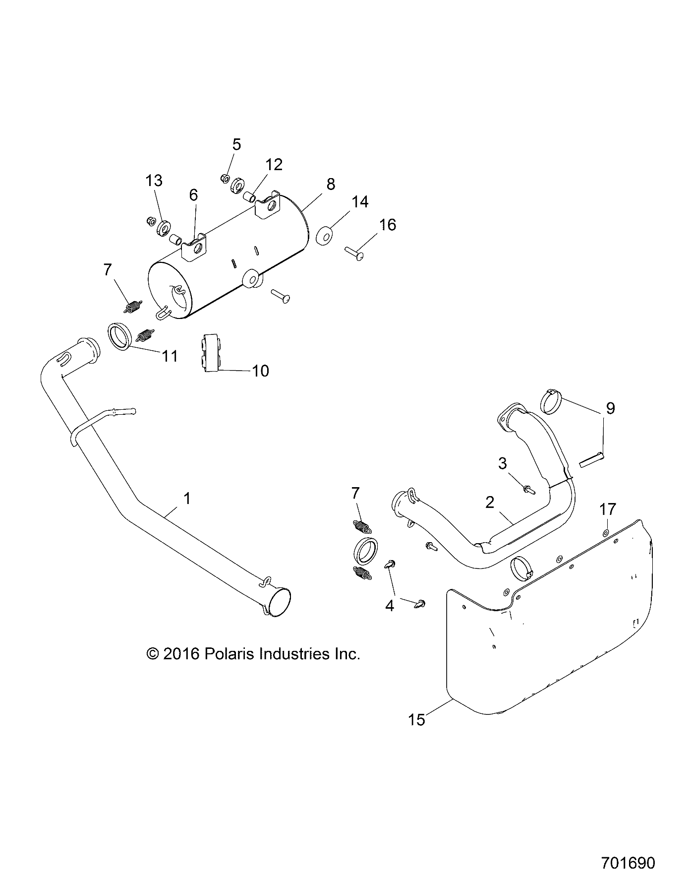 ENGINE, EXHAUST - R17B1PD1AA/2P (701690)