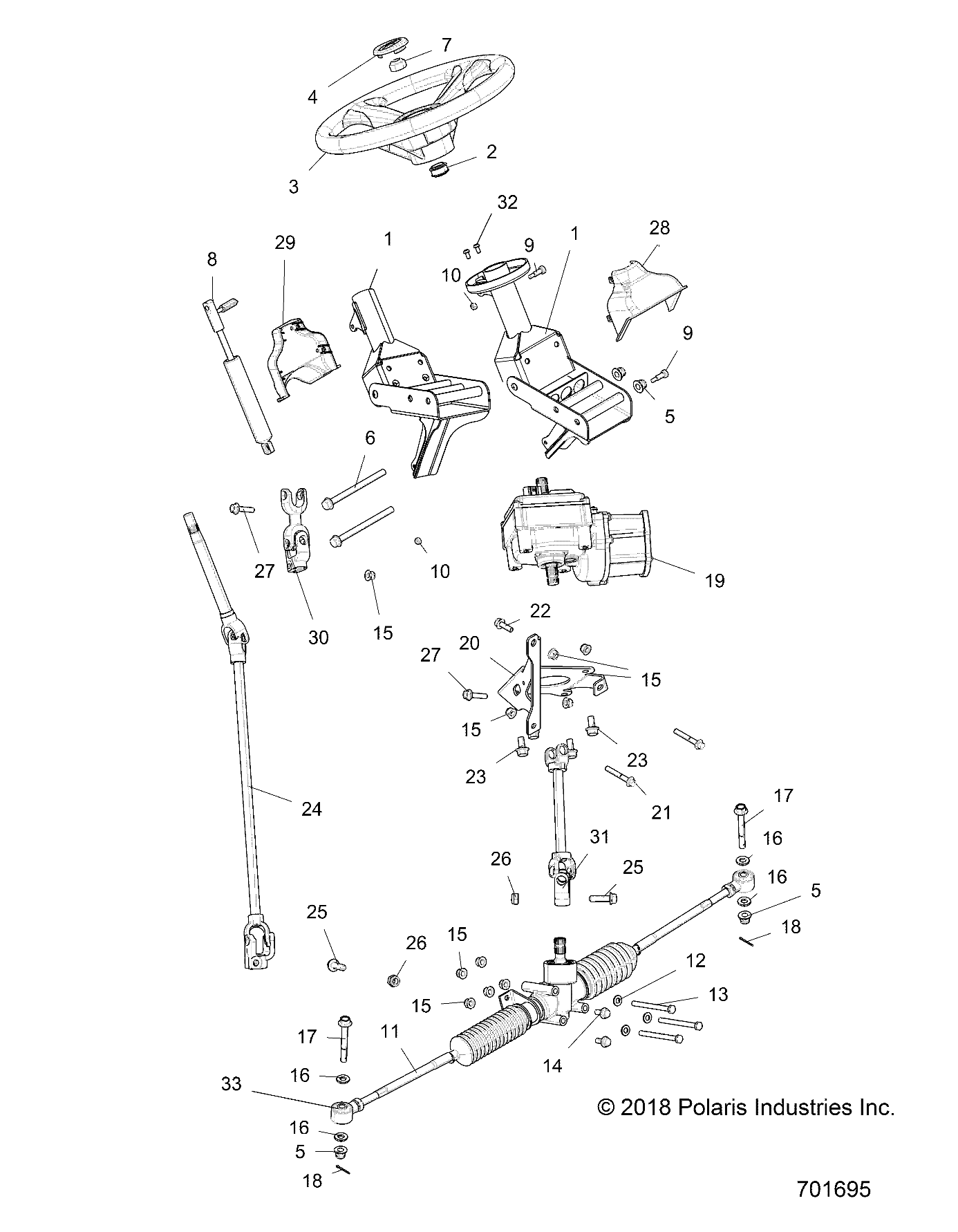 STEERING, STEERING ASM. - R17RME57F1/S57C1/F1/CK/E1/EK/T57C1/E1/A57F1 (701695)