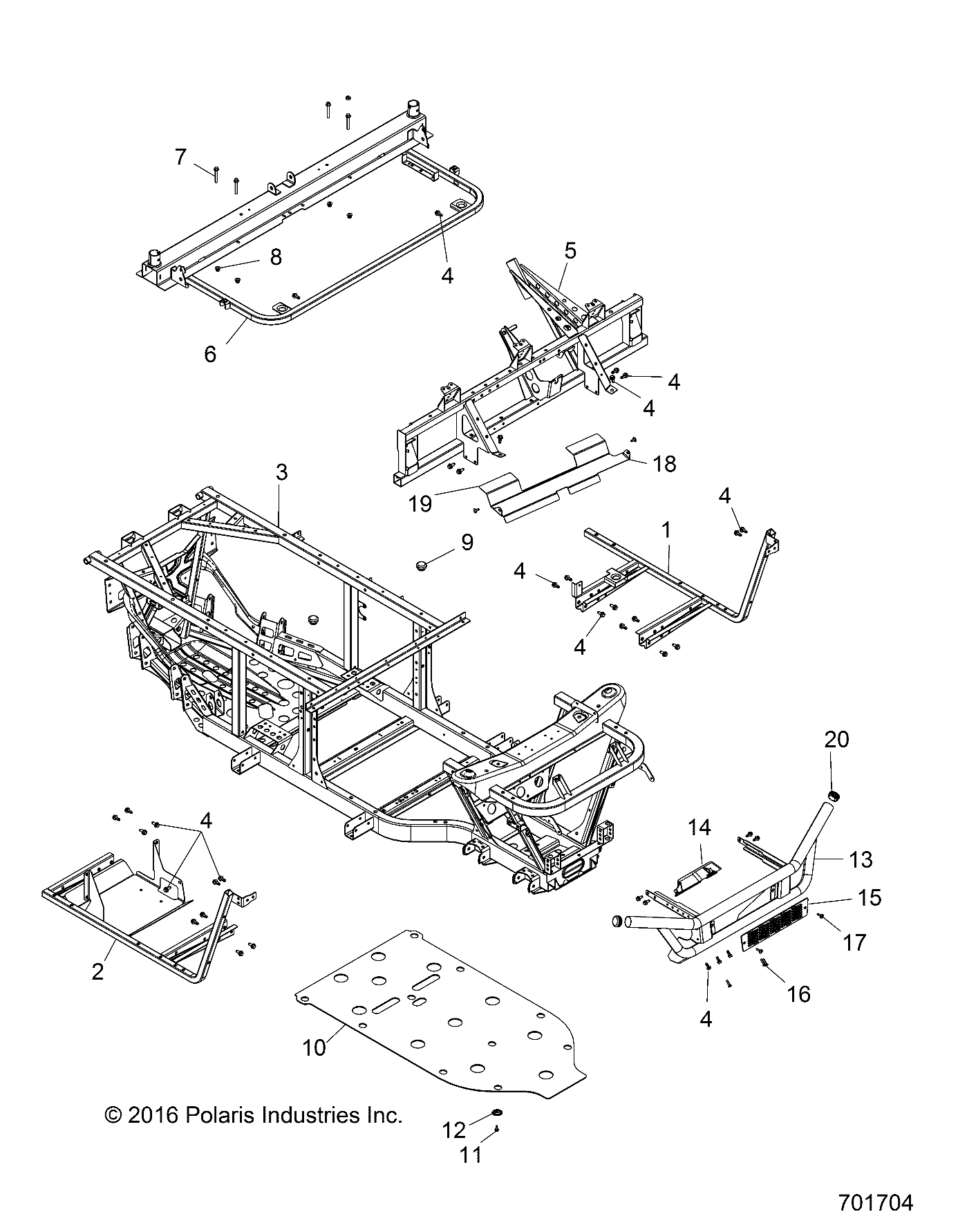 CHASSIS, FRAME and FRONT BUMPER - R17RME57F1/S57C1/F1/CK/E1/EK/T57C1/E1/A57F1 (701704)