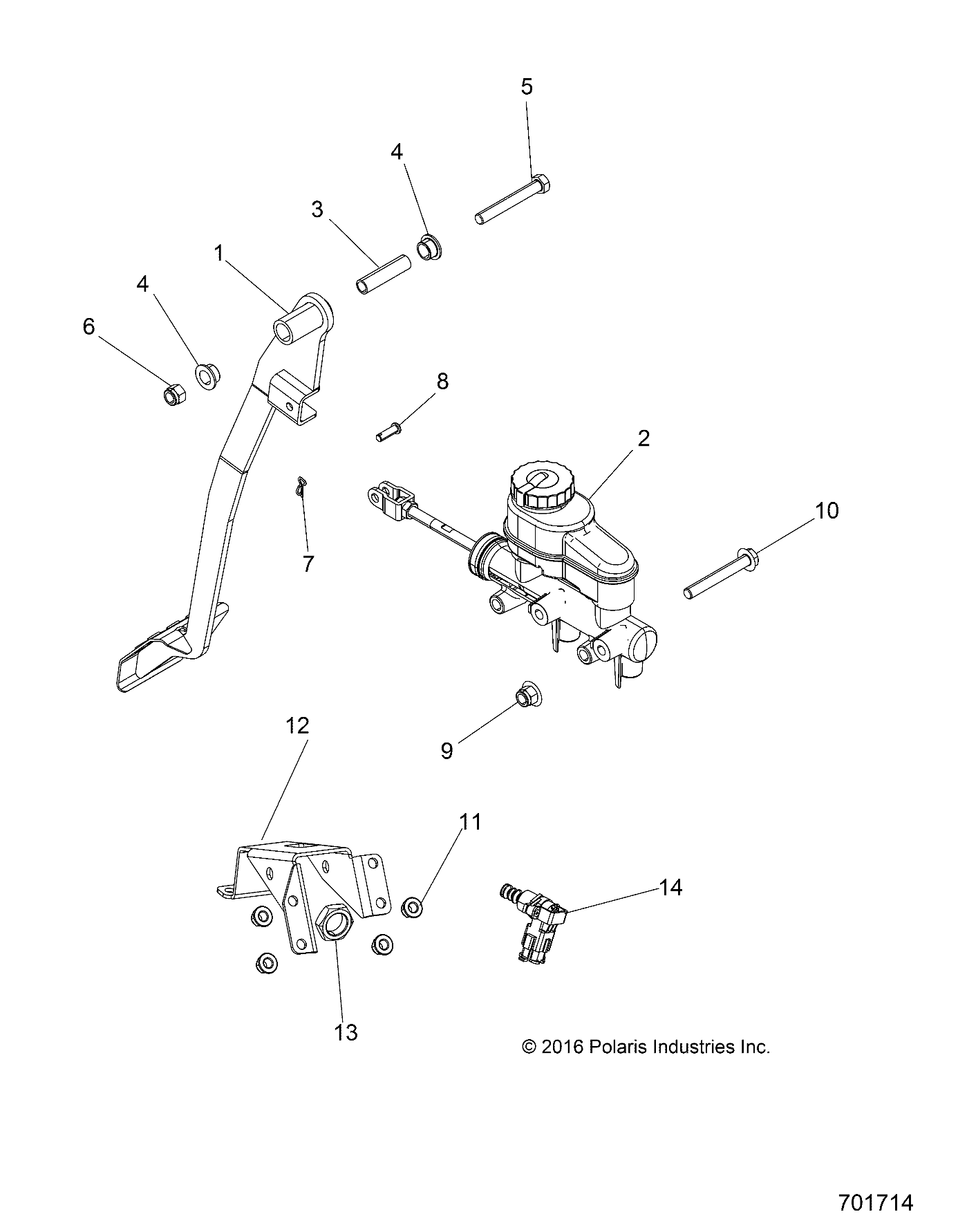 BRAKES, PEDAL AND MASTER CYLINDER - R19RMA57F1/S57C1/F1 (701714)