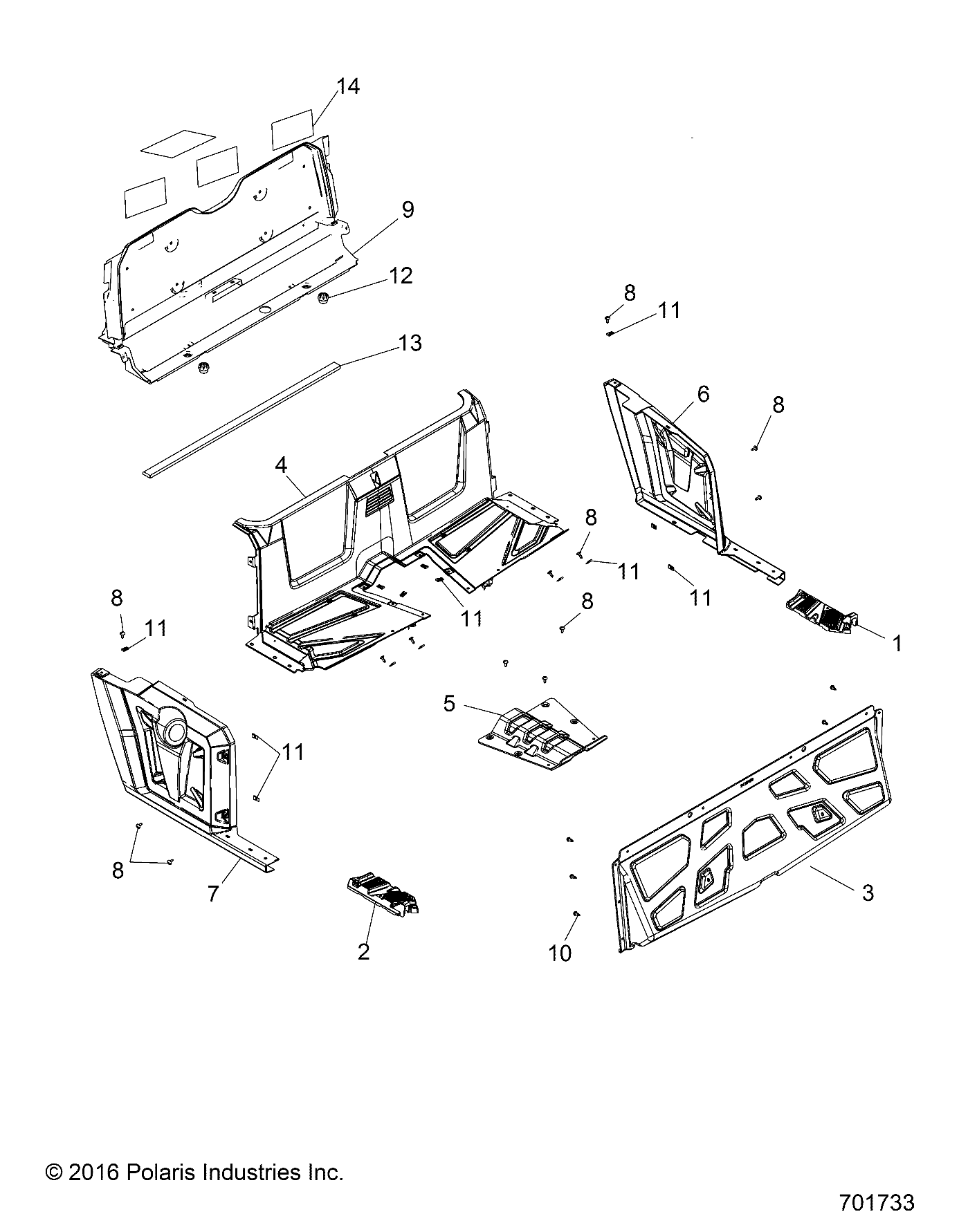 BODY, REAR FLOOR and FENDERS - R17RNA57A1/A9/EAM/NM (701733)