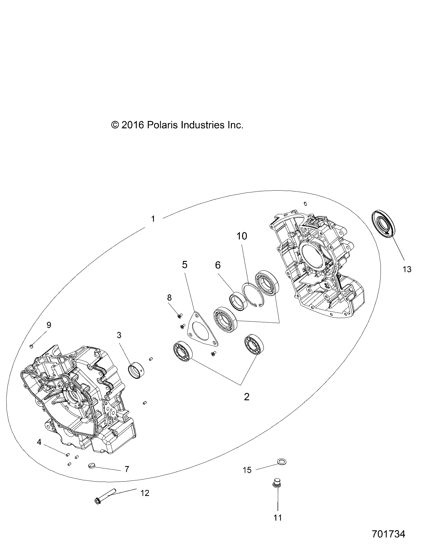 ENGINE, CRANKCASE - R17RMH57A4 (701734)