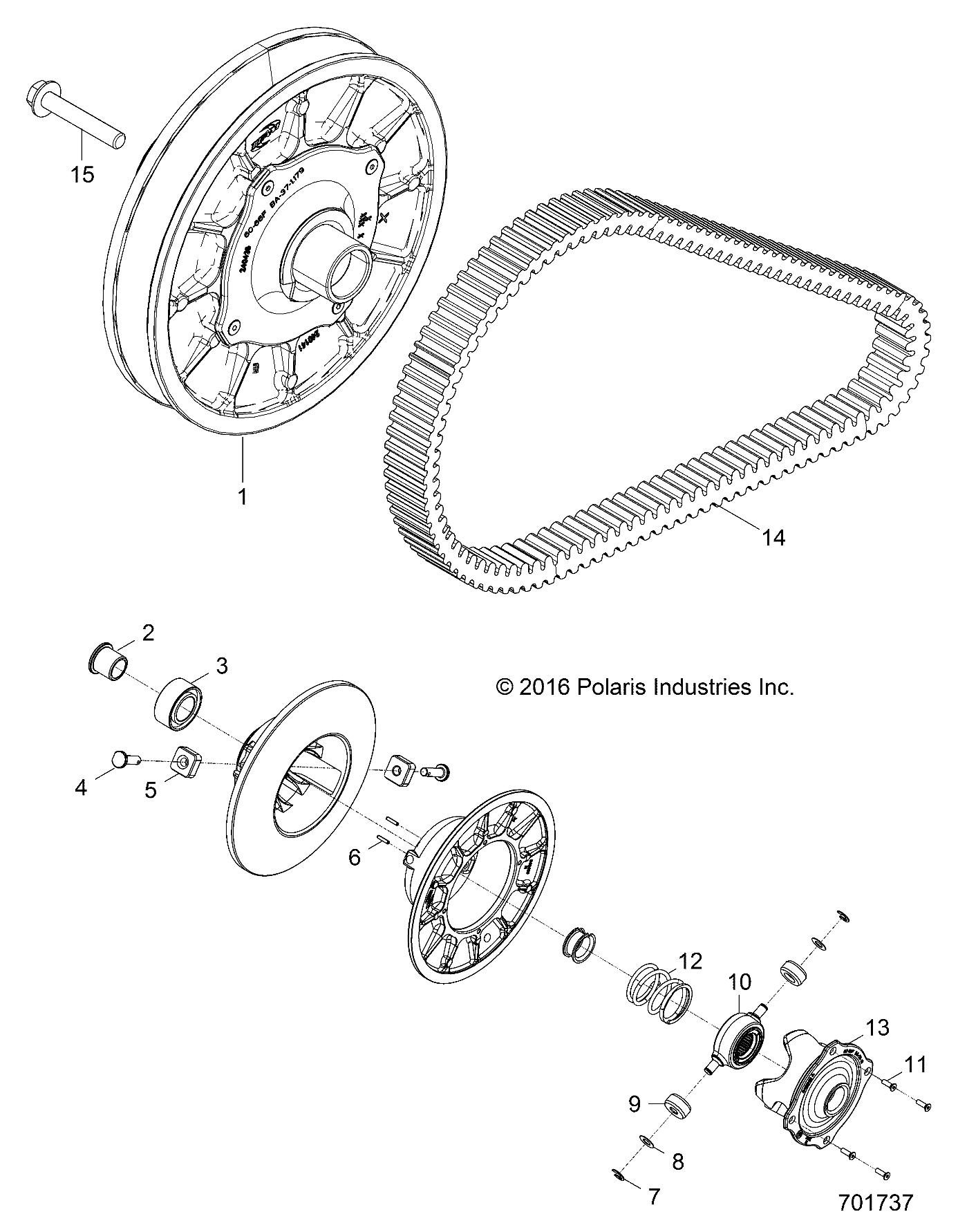 DRIVE TRAIN, SECONDARY CLUTCH - Z24ASK99A5/B5 (701737)