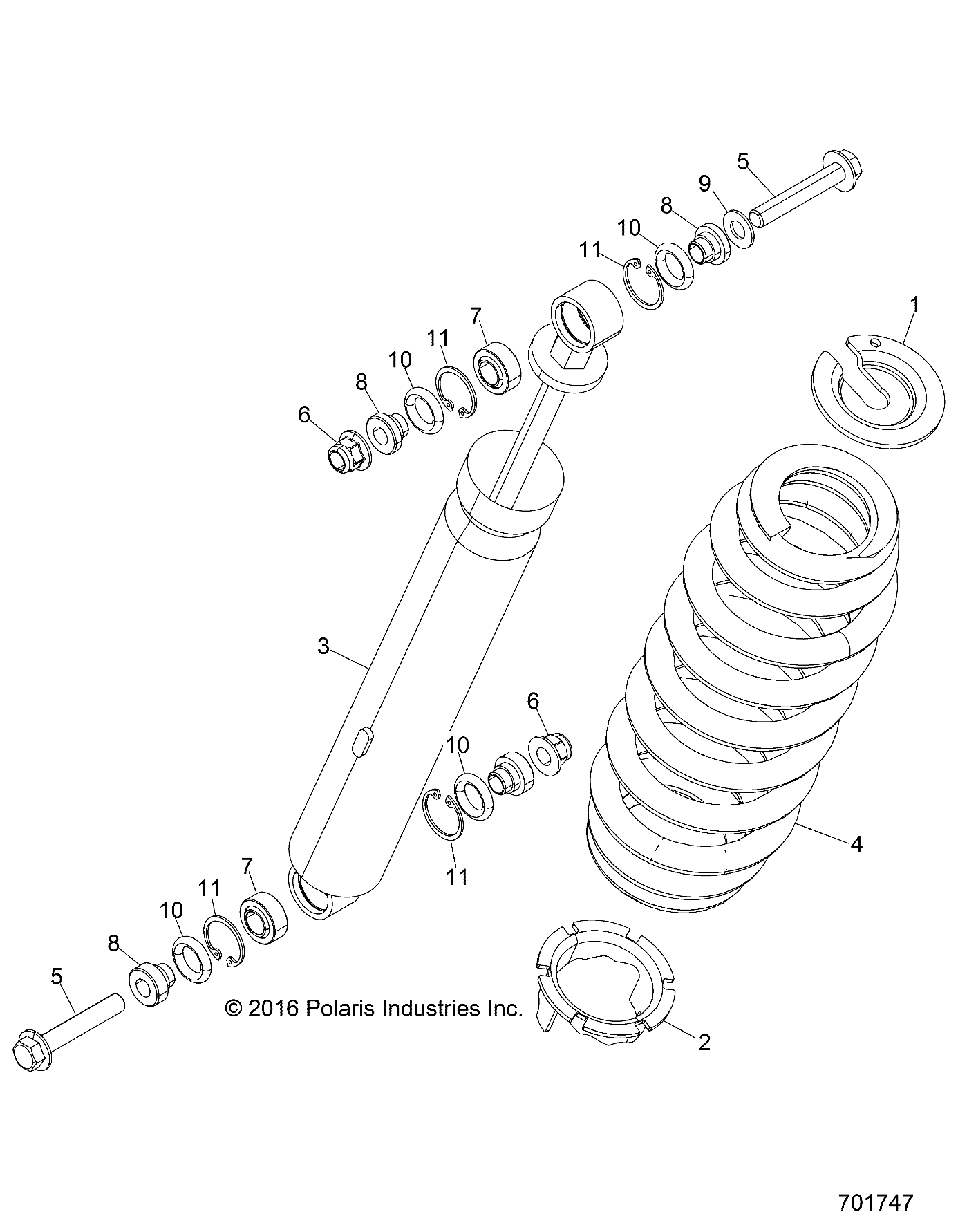 SUSPENSION, REAR SHOCK - R17B1PD1AA/2P (701747)