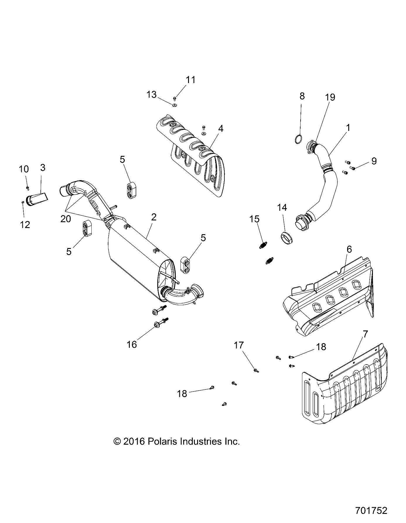 ENGINE, EXHAUST SYSTEM - R16RTA57A1/A4/A9/B1/B4/B9/EAP/EBP (701752)